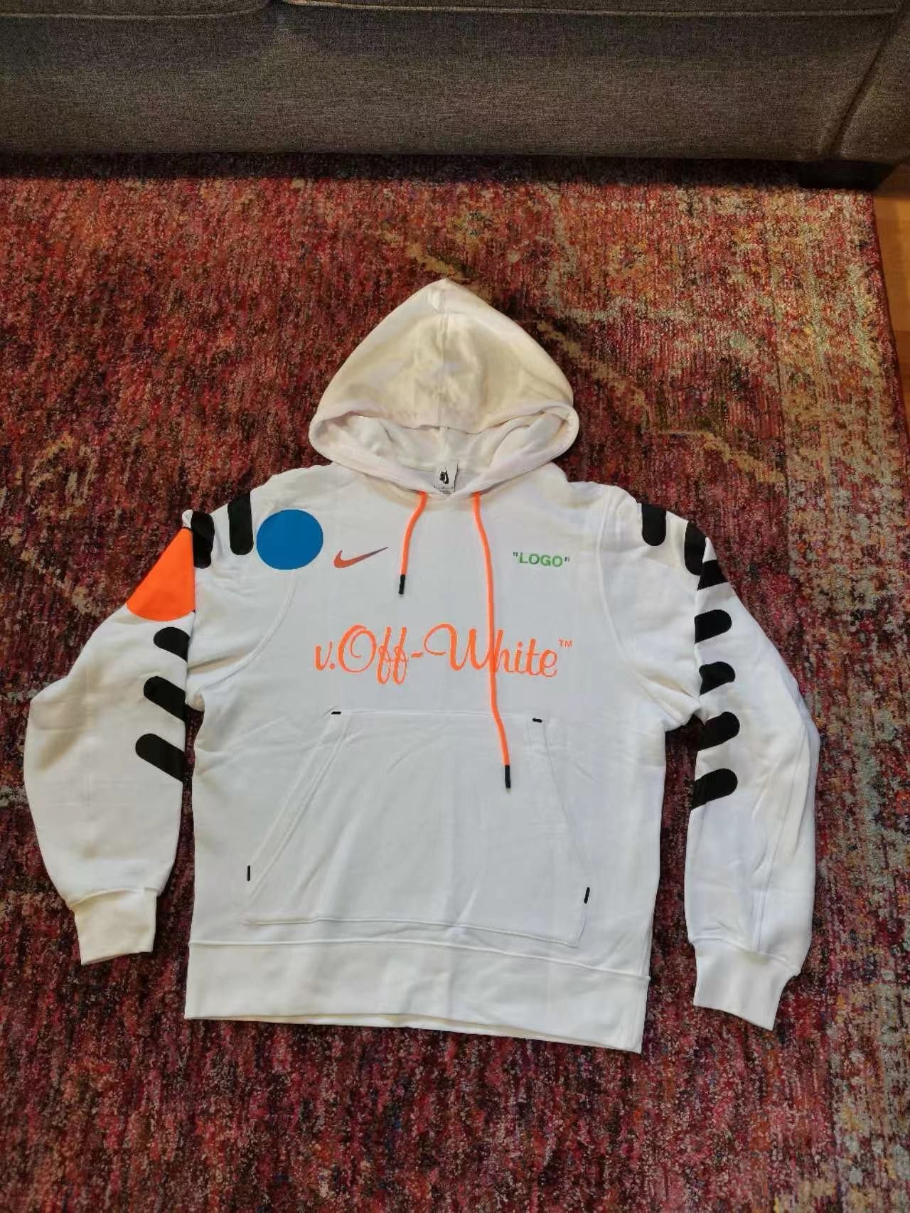 Green Off White Hoodie X Nike Logo Nike Sudadera Jordan Off White