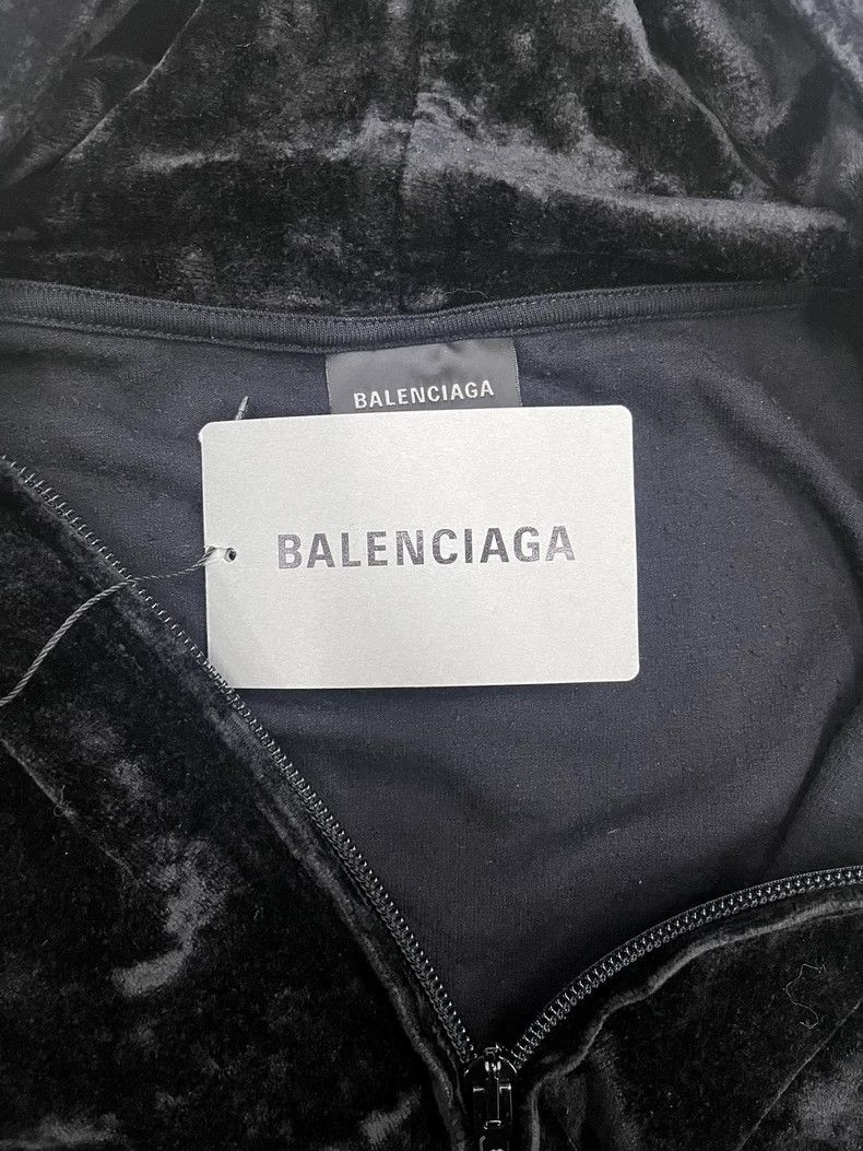 Balenciaga Balenciaga Rhinestone Velvet Zip Hoodie 2503-Nextarrow Size XS / US 0-2 / IT 36-38 - 3 Thumbnail