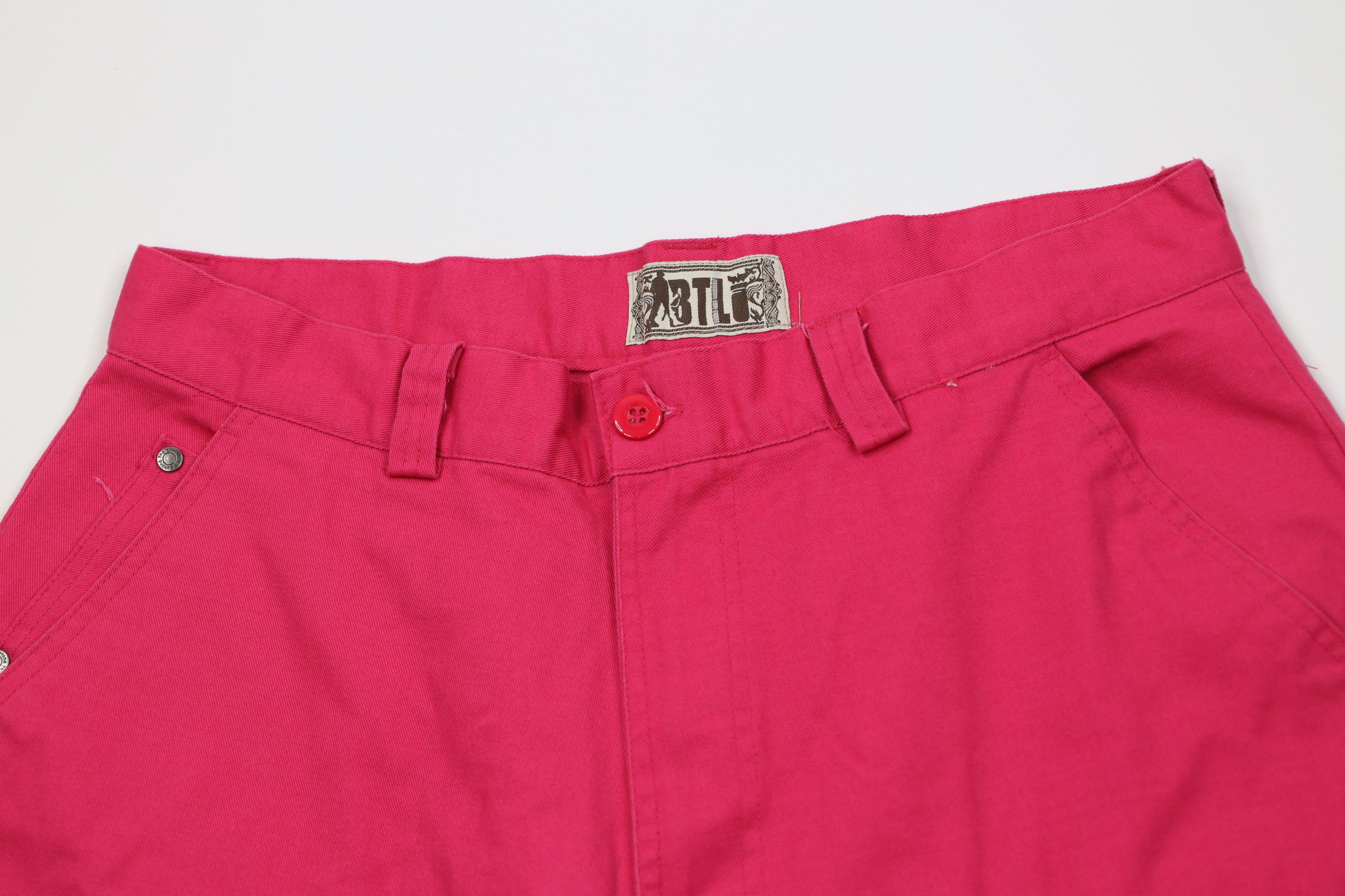 Vintage Vintage 90s Y2K Streetwear Fit Cargo Shorts Pink Cotton Size US 32 / EU 48 - 2 Thumbnail