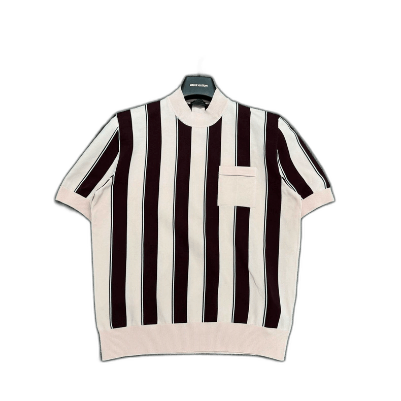 Prada Three-Color Stripe Short Sleeve Knit