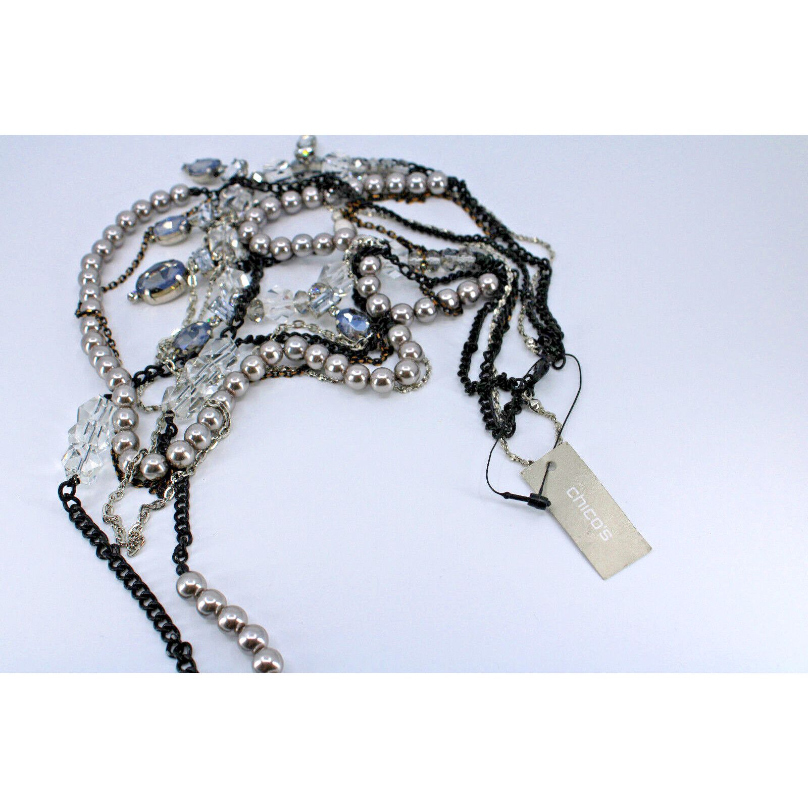 Chicos CHICO'S Judy Fringe Crystal Layered MultiStrand NECKLACE $79 Size ONE SIZE - 4 Thumbnail