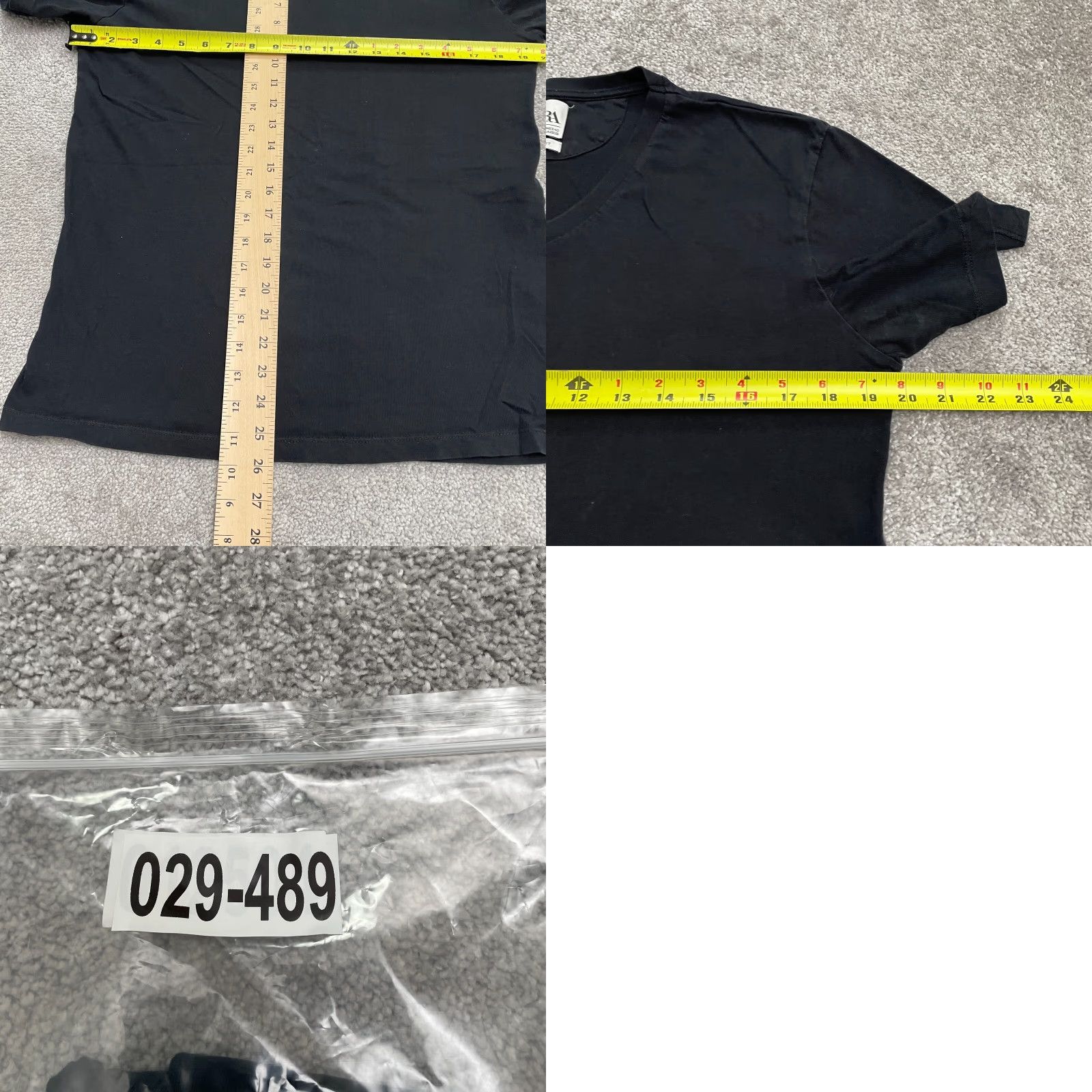 Zara Zara Regular Fit Basic T-Shirt Mens Medium Black V-Neck Short Sleeve Casual Tee Size US M / EU 48-50 / 2 - 8 Thumbnail