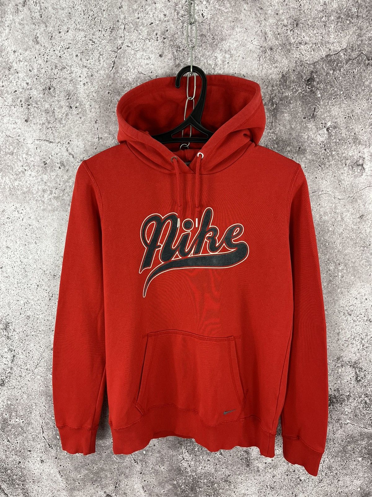 Nike × Vintage Vintage 2000s Nike Hoodie Big Logo Swoosh Embroidery Red Size L / US 10 / IT 46 - 1 Thumbnail
