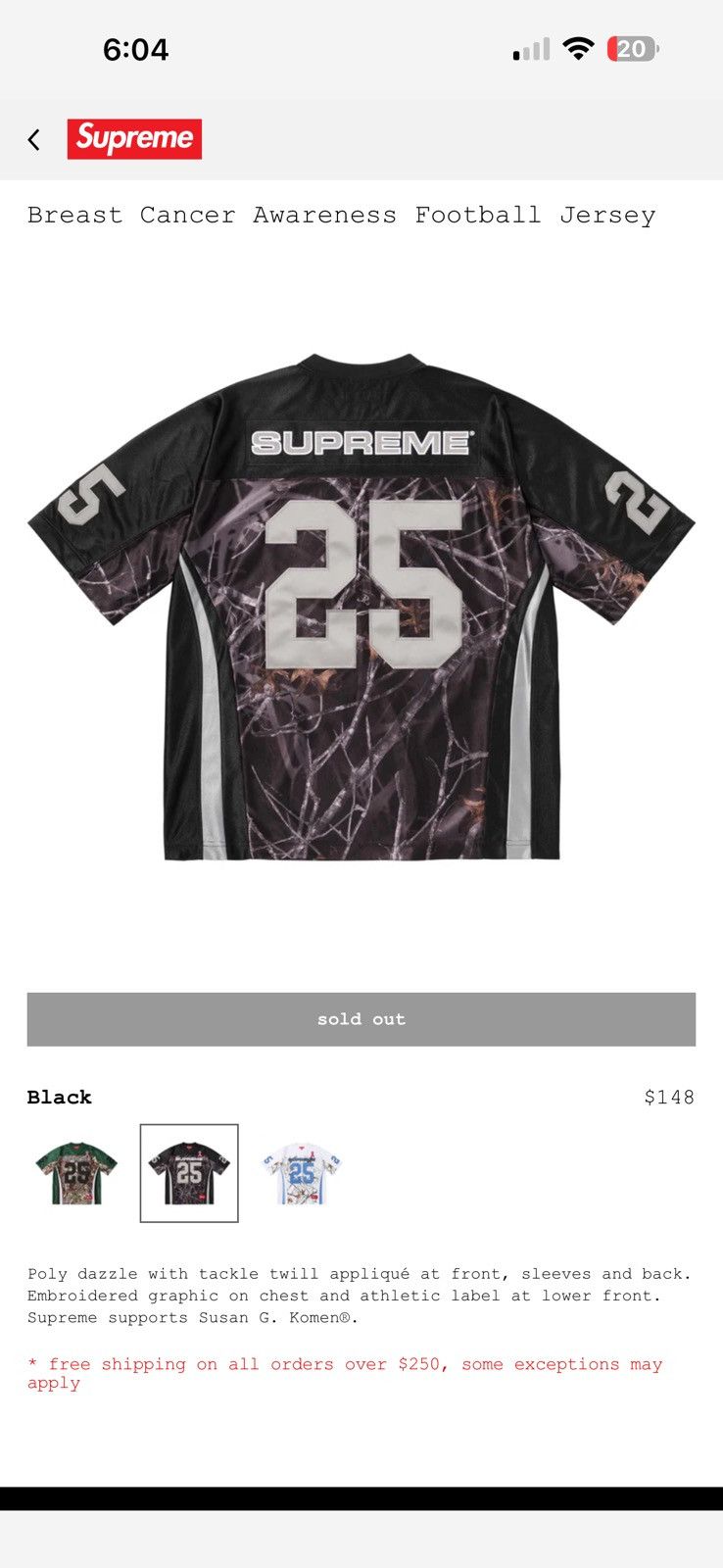 Supreme Supreme Breast Cancer Awareness Jersey Size US M / EU 48-50 / 2 - 2 Thumbnail