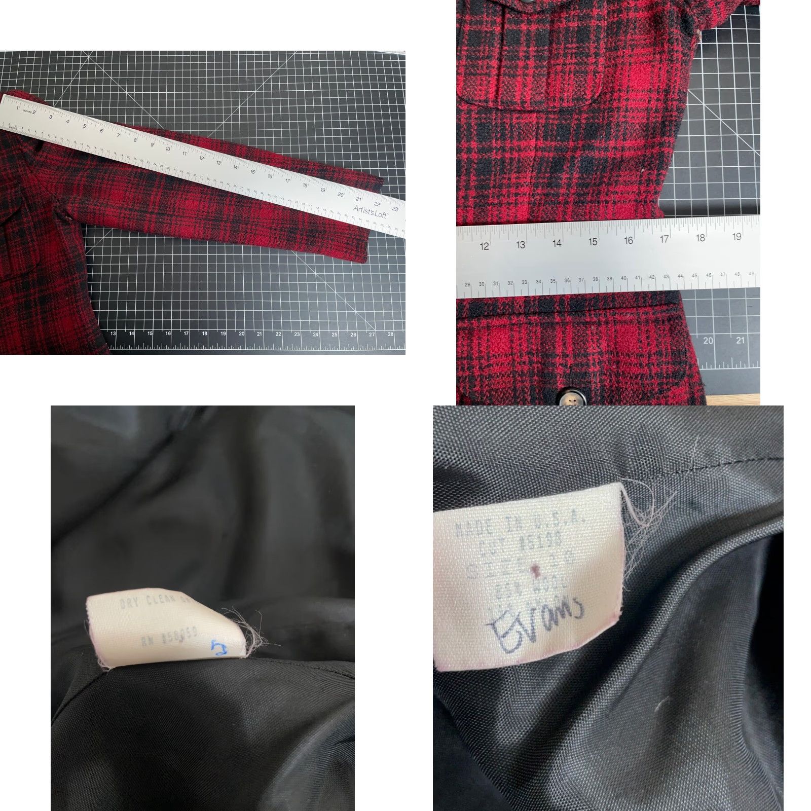 Vintage VINTAGE Collins & Pyne Wool Plaid Chore Coat Jacket Women's 10 Red Black Pattern Union Made Short Coat Size L / US 10 / IT 46 - 8 Thumbnail