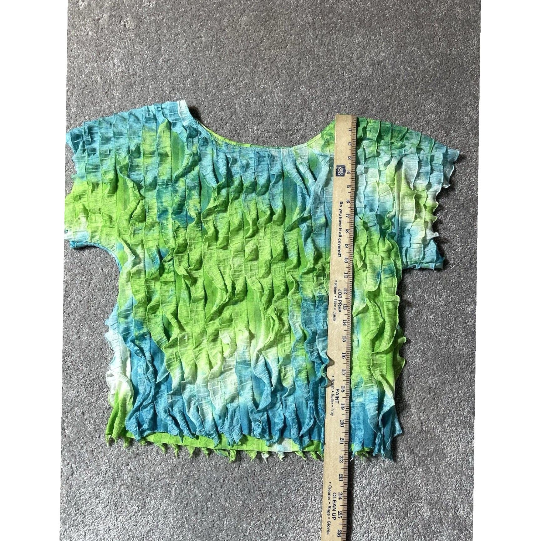 Vintage VINTAGE Allison Taylor Mermaid Ruffle Tie Dye Boho Festival Top M Short Sleeve Scoop Neck Women Blouse Size M / US 6-8 / IT 42-44 - 6 Thumbnail