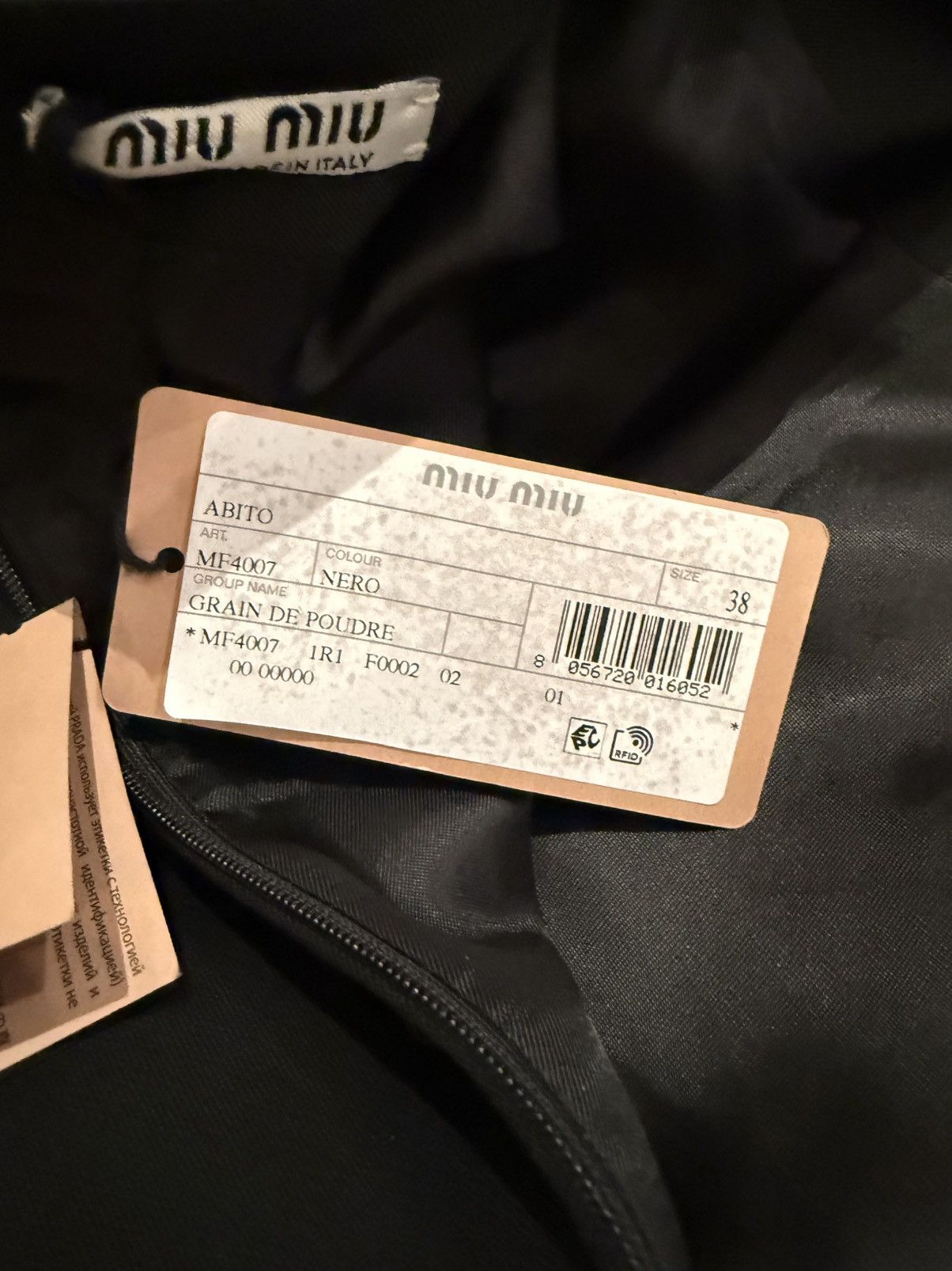 Miu Miu Miu Miu Grain De Poudre Mini Dress w/ Bow size 38 Size XS / US 0-2 / IT 36-38 - 8 Thumbnail