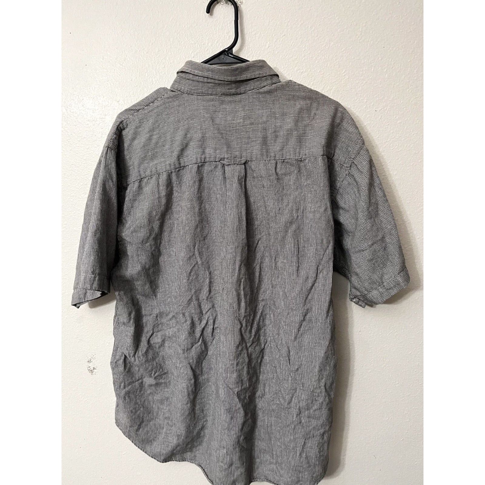 Vintage Bogari Shirt Button-Up Men Gray XL Short Sleeve Collared Check Vintage: No Size US XL / EU 56 / 4 - 2 Thumbnail