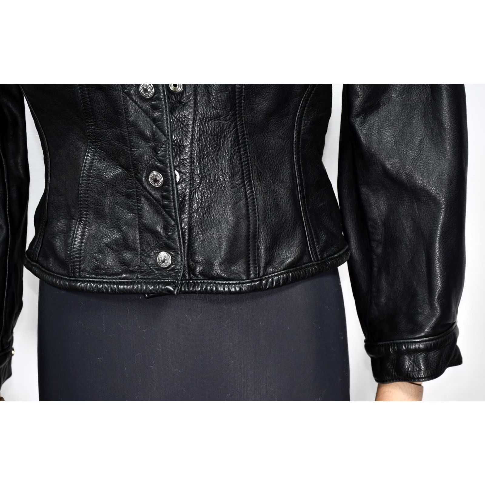 Vintage LIBERTO Jacket Outerwear Women's Vintage Leather Jacket M Black Motorcycle Jacket Size M / US 6-8 / IT 42-44 - 6 Thumbnail