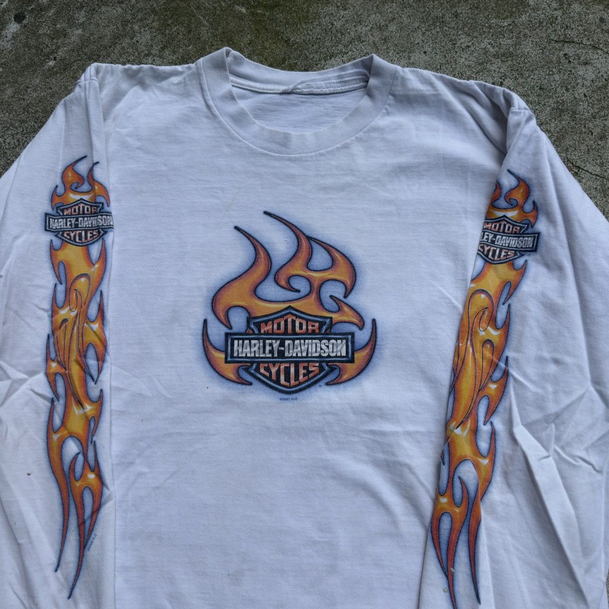 Harley Davidson Thrashed Faded Distressed Harley Shirt ERD Grunge Biker WCC Size US L / EU 52-54 / 3 - 8 Thumbnail
