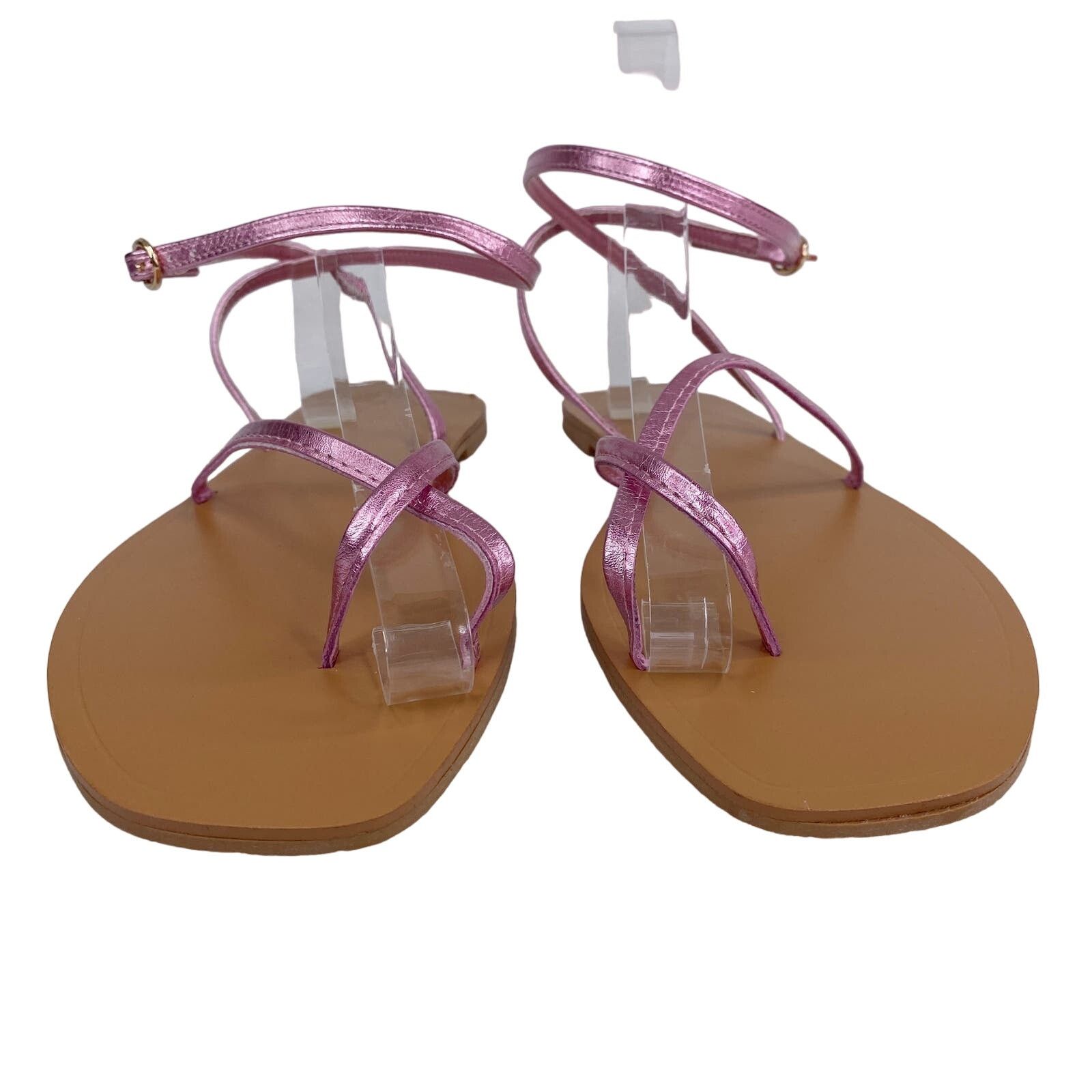 Asos ASOS Sandals 8 Pink Metallic Ankle Strap New Size US 8 / IT 38 - 5 Thumbnail