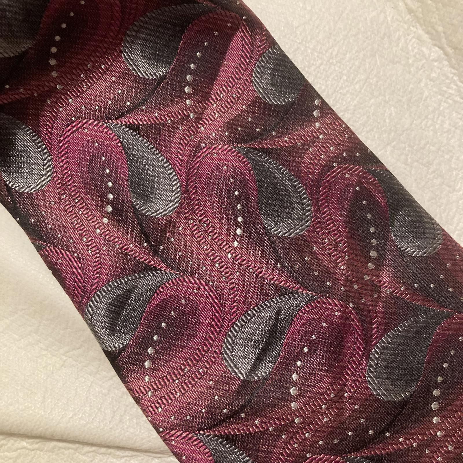 Designer NWOT Paul Dione Maroon 100% Silk Tie Size ONE SIZE - 2 Thumbnail