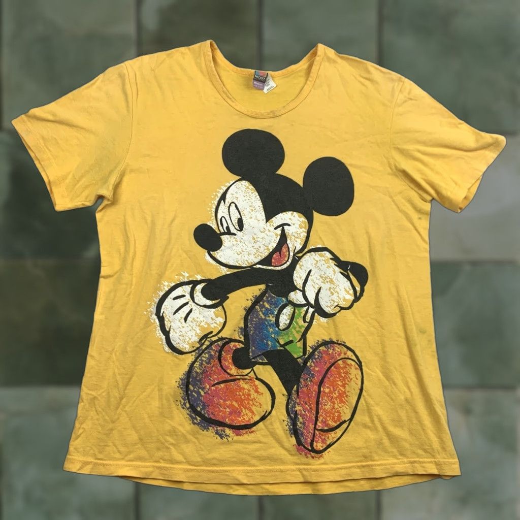 Disney VINTAGE Disney Mickey Mouse Shirt Womens Large Yellow 90s World Park T-Shirt Mens? Size L / US 10 / IT 46 - 1 Thumbnail