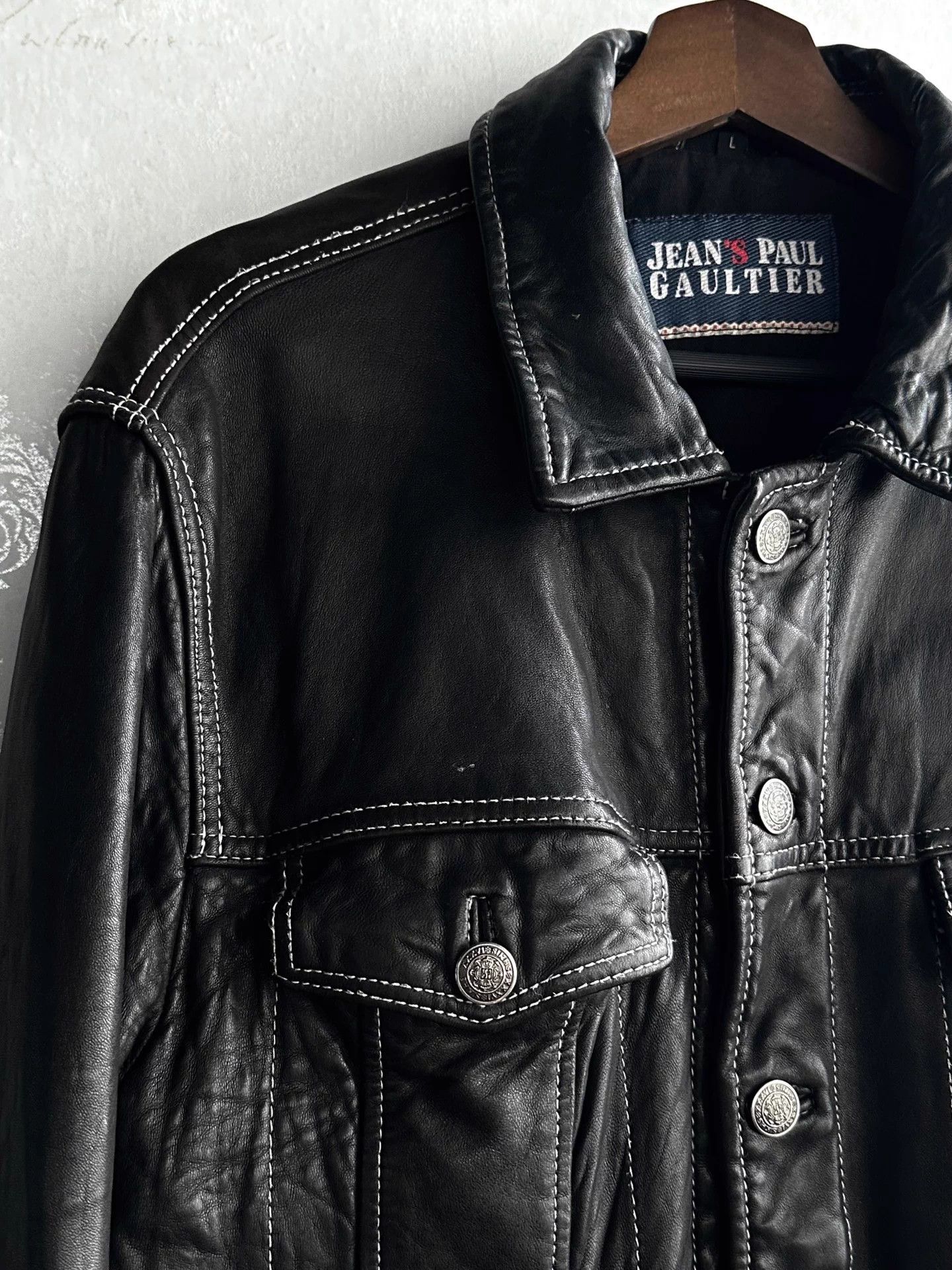 Jean Paul Gaultier Jean Paul Gaultier Four-Pocket Topstitched Sheepskin Jacket Size US L / EU 52-54 / 3 - 4 Thumbnail