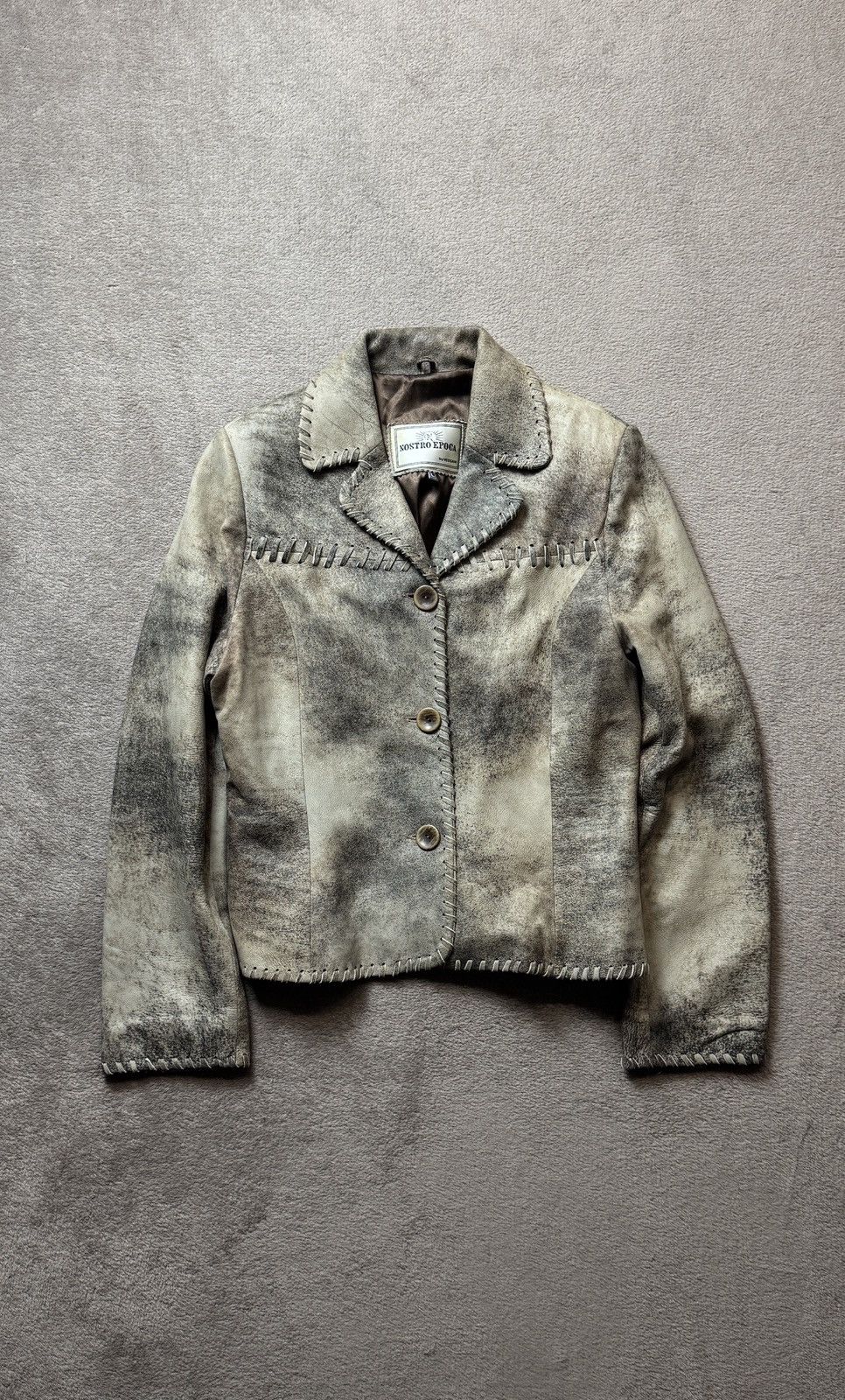Genuine Leather Lambskin Vera Pelle Blazer Jacket helmut lang ysl gucci Size L / US 10 / IT 46 - 1 Thumbnail