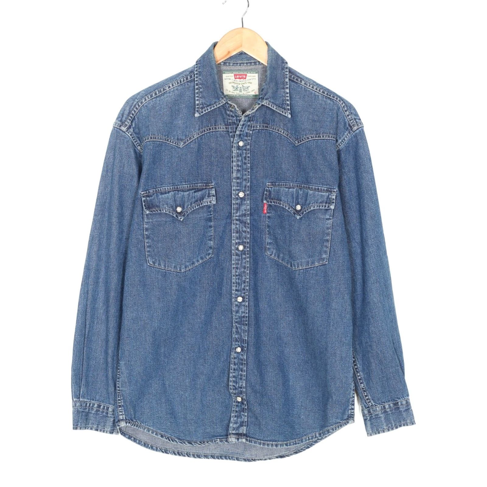 Levi's VINTAGE Levi’s Western Denim Shirt Men S Long Sleeve BLUE VR2379 Size US S / EU 44-46 / 1 - 2 Thumbnail