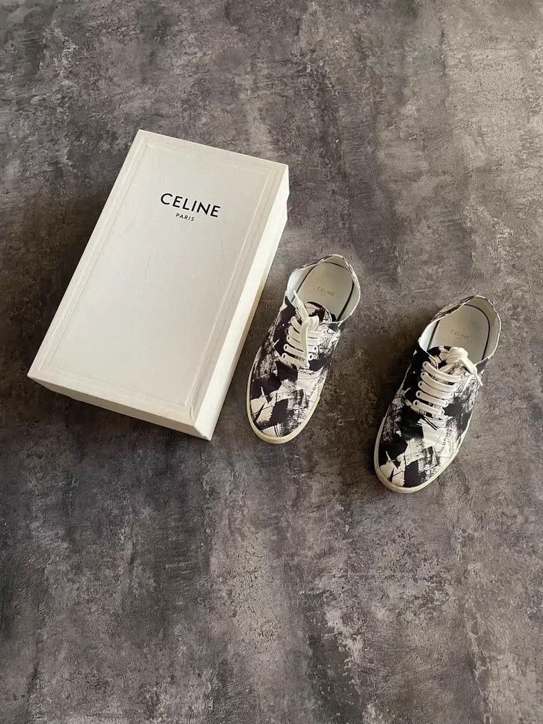 Celine CELINE Abstract Splatter Artist Canvas Shoes Size US 9 / EU 42 - 1 Thumbnail