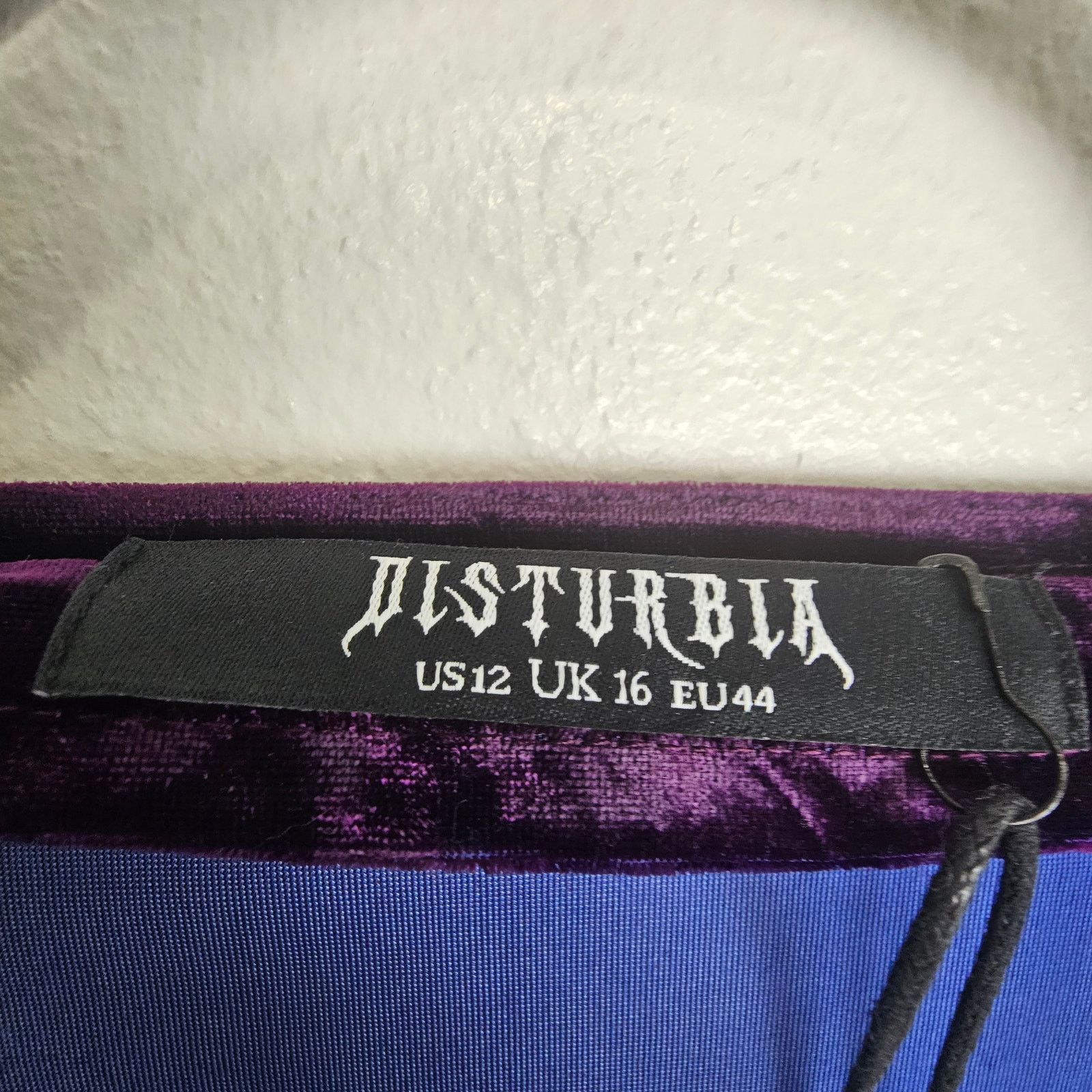 Disturbia NEW Disturbia Goth Dress 12 Heartache Crushed Velour Lace Size XL / US 12-14 / IT 48-50 - 7 Thumbnail