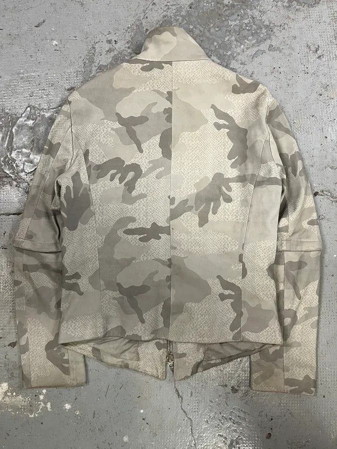 Emporio Armani × Vintage SS2011 Emporio Armani Grey Camo Leather Jacket Size US M / EU 48-50 / 2 - 8 Thumbnail