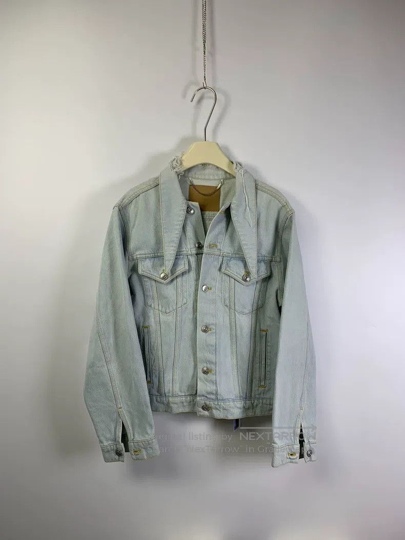 Balenciaga Balenciaga size 38 Button Collar Washed Hole Denim Jacket, Size S / US 4 / IT 40 - 1 Thumbnail