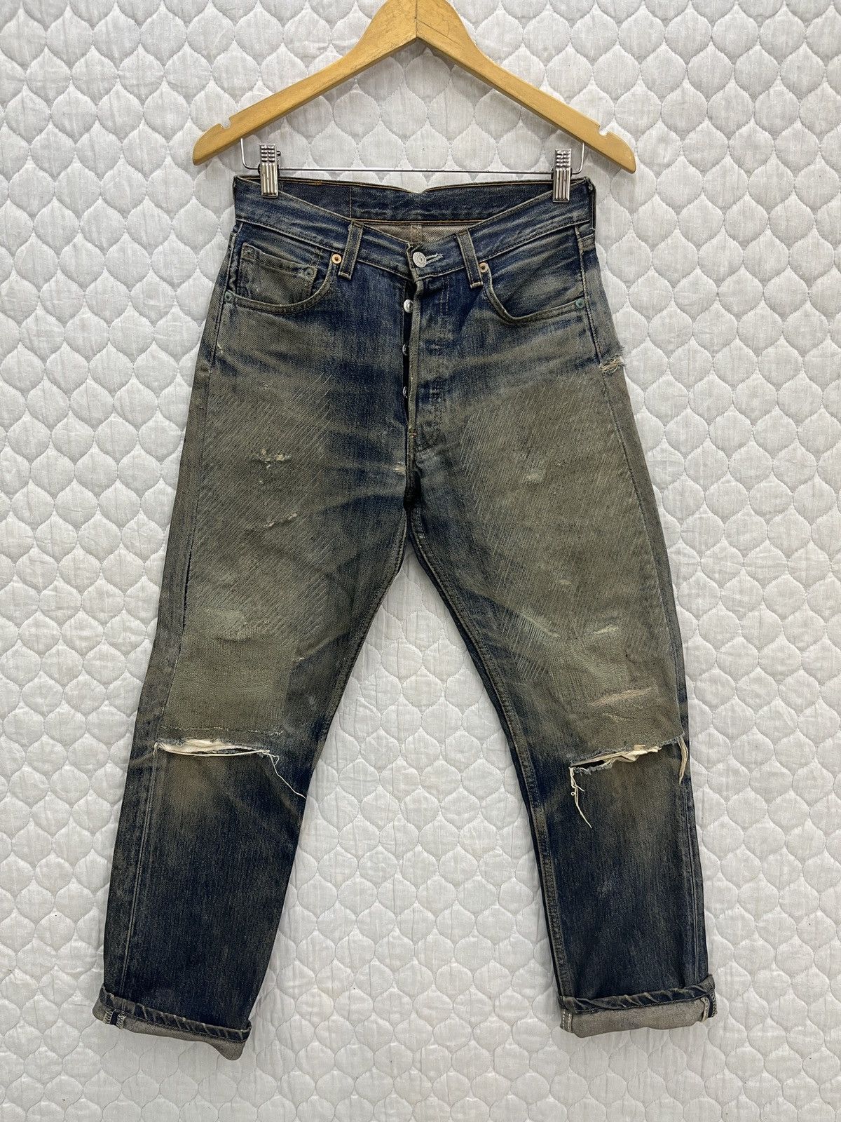 Levi's 🔥🔥🔥RARE VTG LEVIS DISTRESSED DENIM Size US 28 / EU 44 - 1 Thumbnail