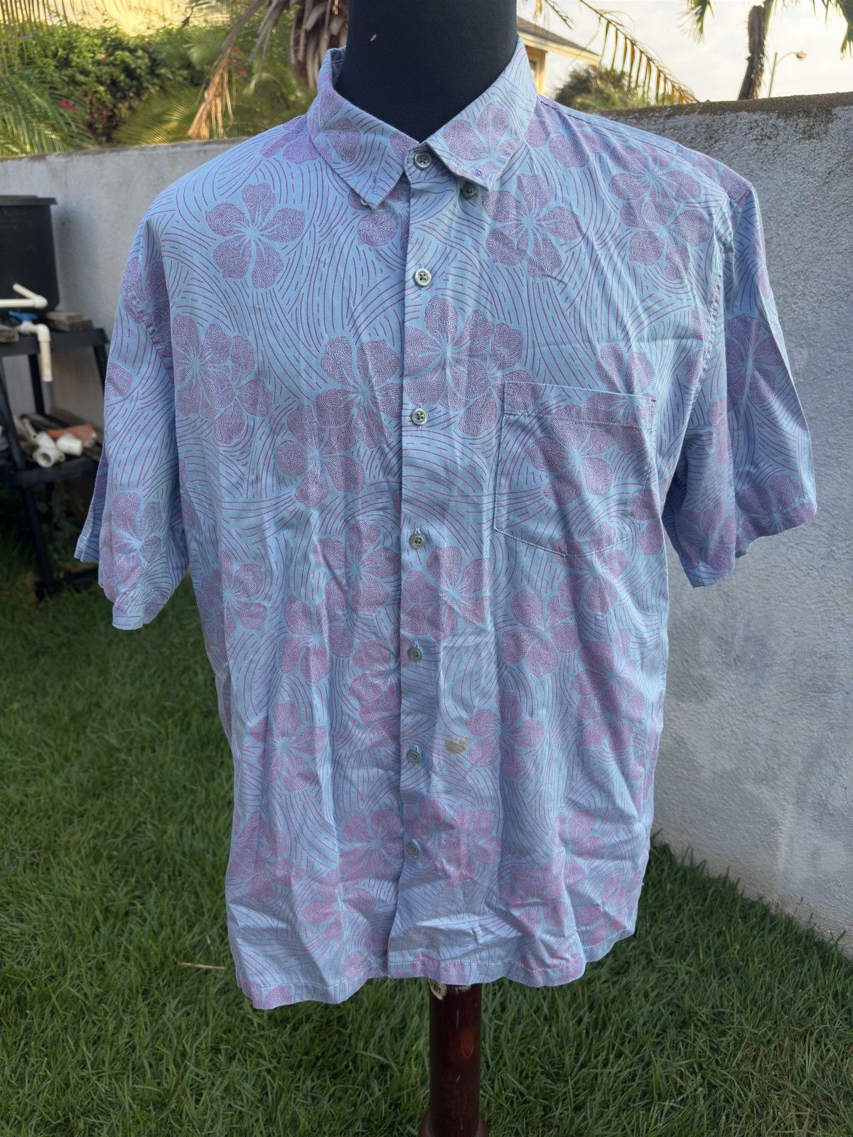 Tori Richard Tori Richard Hawaiian Print Blue/purple Full Button Men's XL Size US XL / EU 56 / 4 - 1 Thumbnail