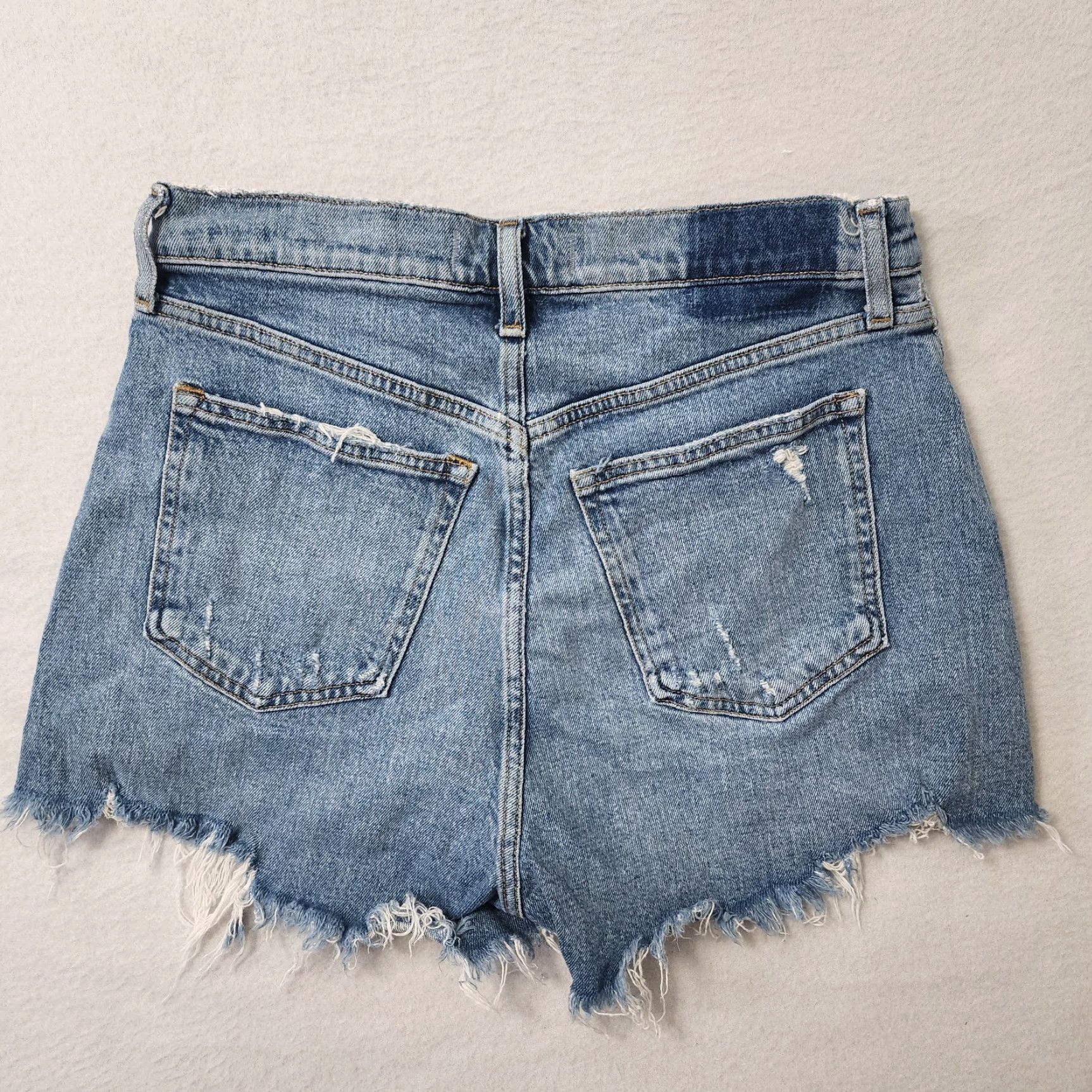 Abercrombie & Fitch Abercrombie Fitch Mom Shorts Womens 29 Blue Distressed Cut Off Curve Love Denim Size 29" - 2 Thumbnail