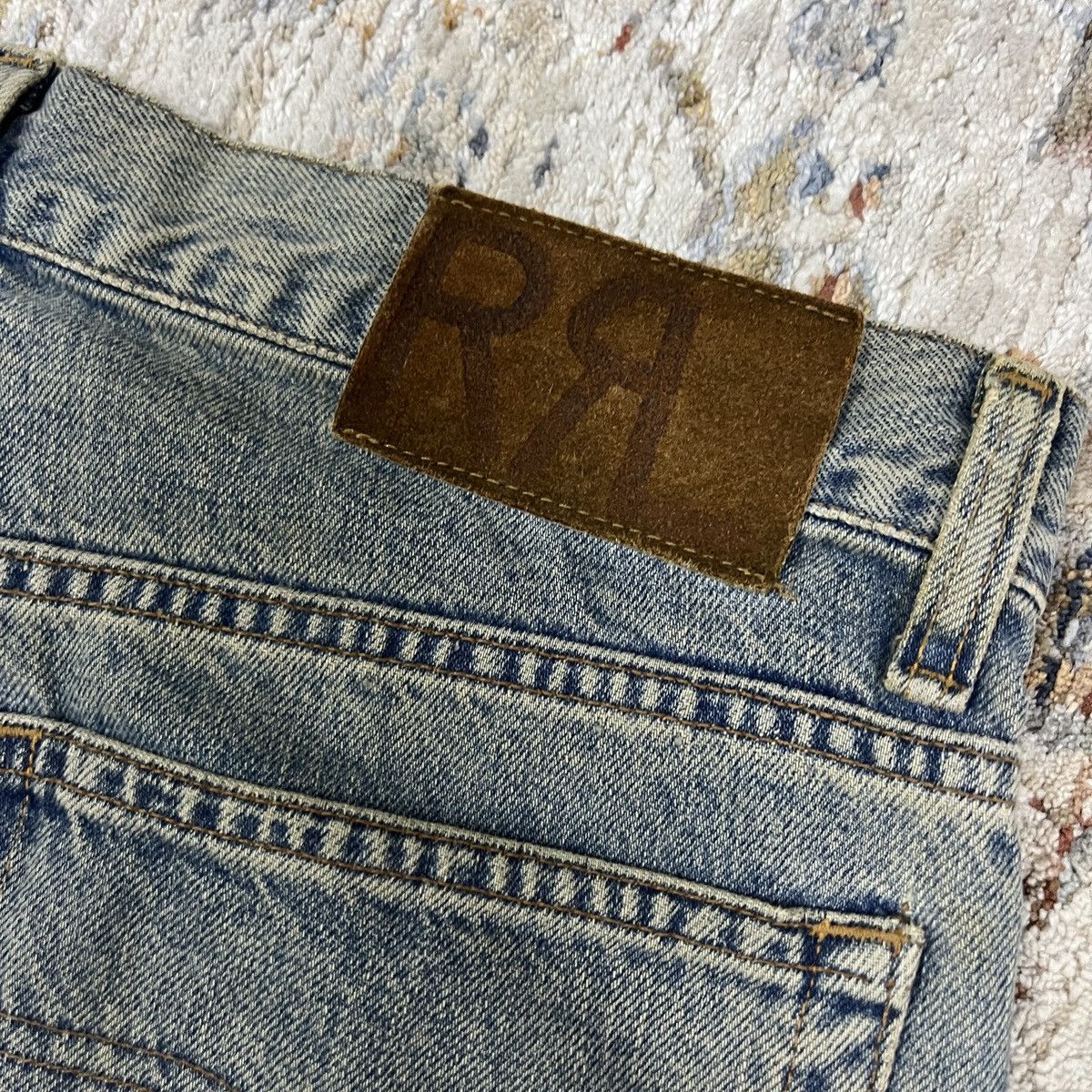 RRL Ralph Lauren × Vintage Vintage RRL Double RL Washed Denim Jeans USA Size US 34 / EU 50 - 3 Thumbnail