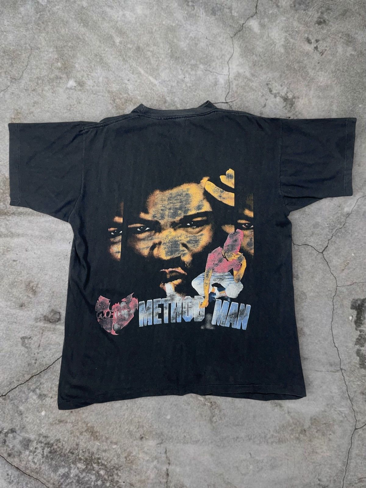Rap Tees Vintage OG 90s Method Man Rap Tee Bootleg Wu Tang T-shirt Size US XL / EU 56 / 4 - 2 Thumbnail