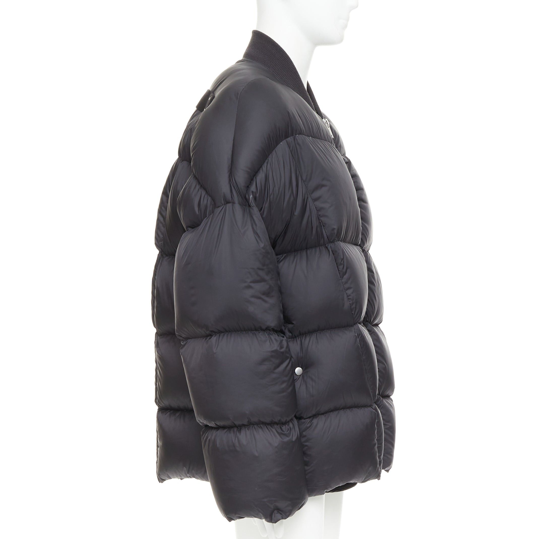 Rick Owens RICK OWENS 2022 Strobe black goose down oversized cocoon boxy puffer bomber IT48 M Size US M / EU 48-50 / 2 - 1 Thumbnail