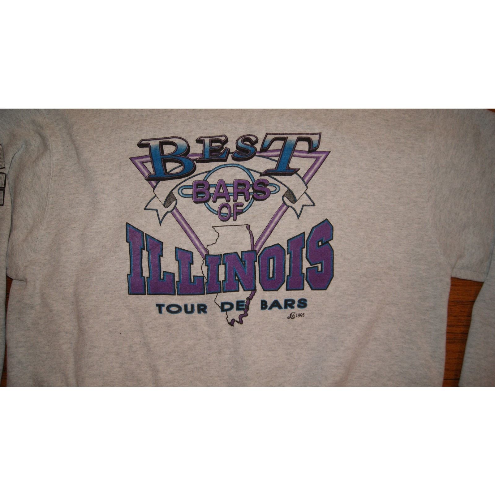 Fruit Of The Loom VTG Best Of Bars Of ILLINOIS Tour Gray XL Sweatshirt Road Size US XL / EU 56 / 4 - 2 Thumbnail