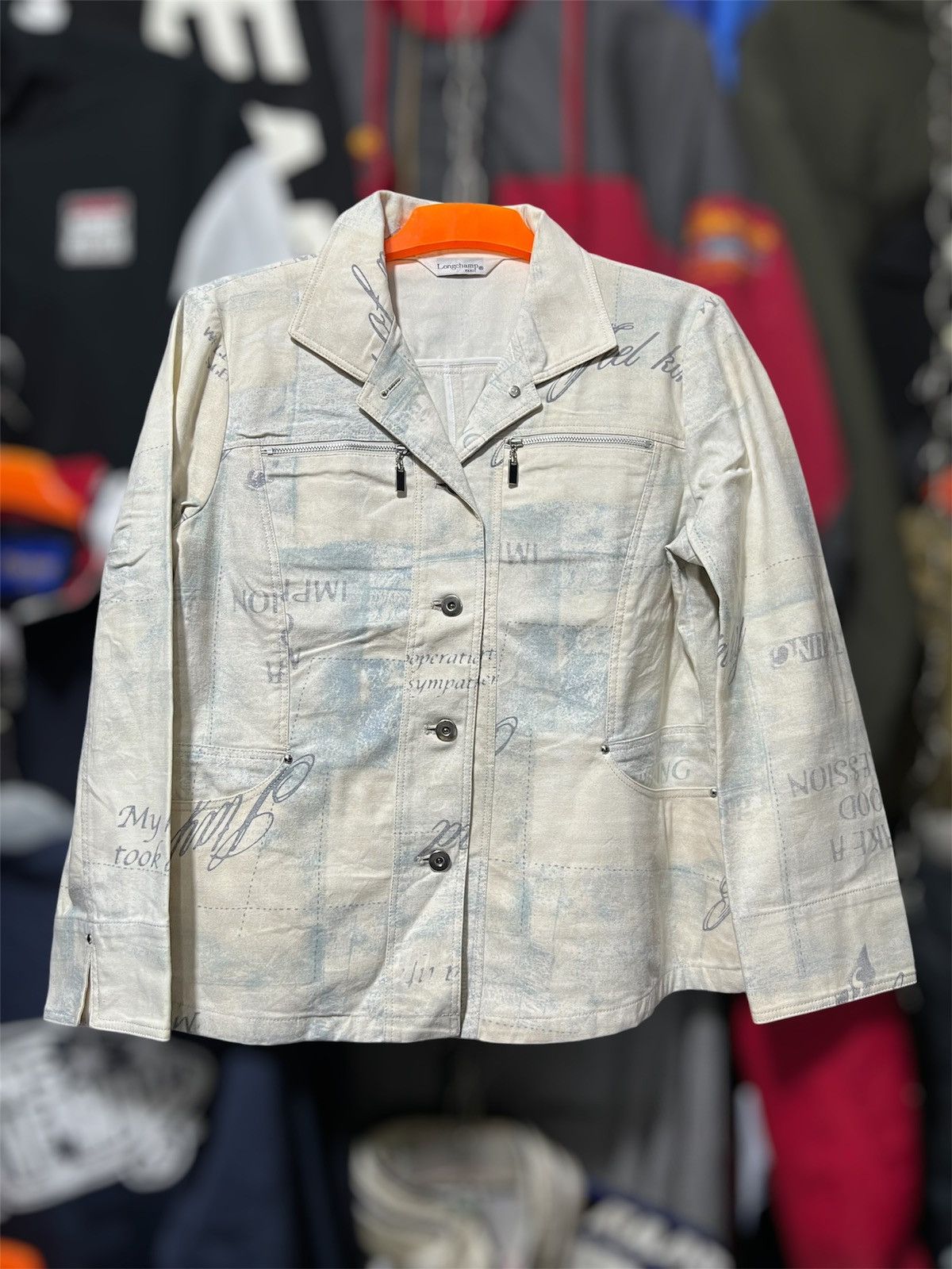 Longchamp × Vintage Vintage Longchamp Paris Full Printed Blazers Size L / US 10 / IT 46 - 2 Thumbnail