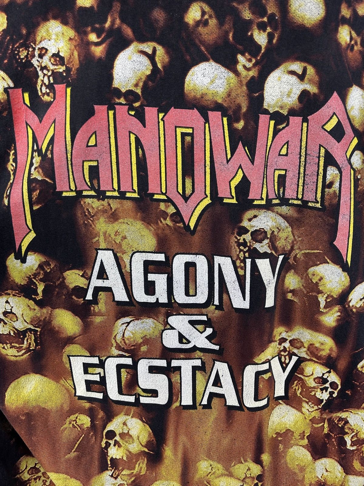 Band Tees 90s Vintage Manowar Agony & Ecstasy 1992 AOP T-Shirt Size US XL / EU 56 / 4 - 7 Thumbnail