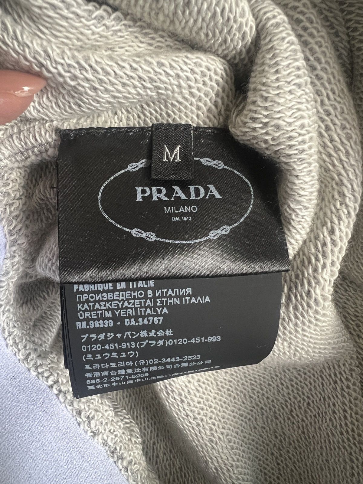 Prada 🔺Prada Grey Hoodie cropped sweater Size US XXS / EU 40 - 7 Thumbnail