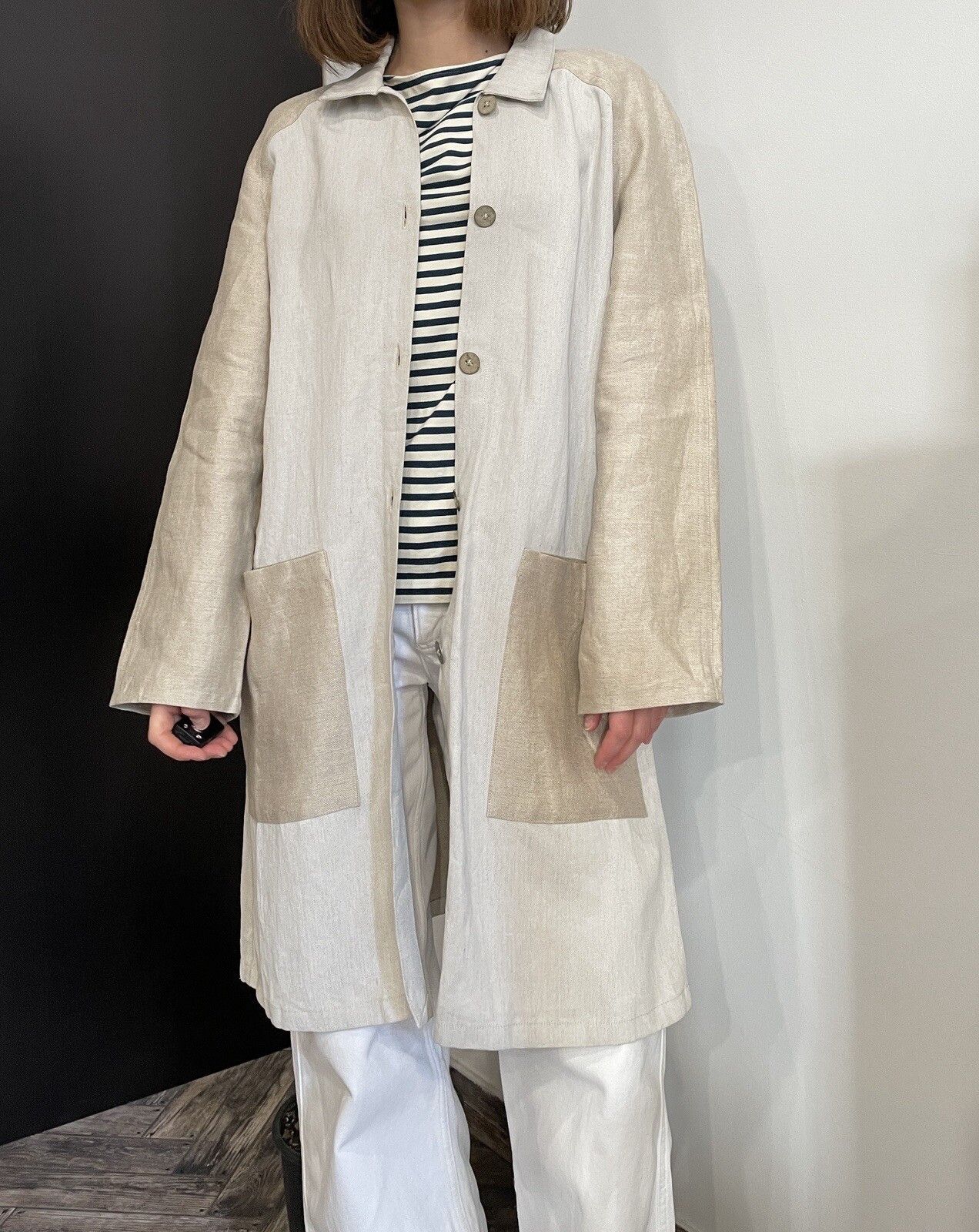 Tillmann Lauterbach Tillmann Lauterbach Designer Linen Trench Button Up Coat Size S / US 4 / IT 40 - 1 Thumbnail