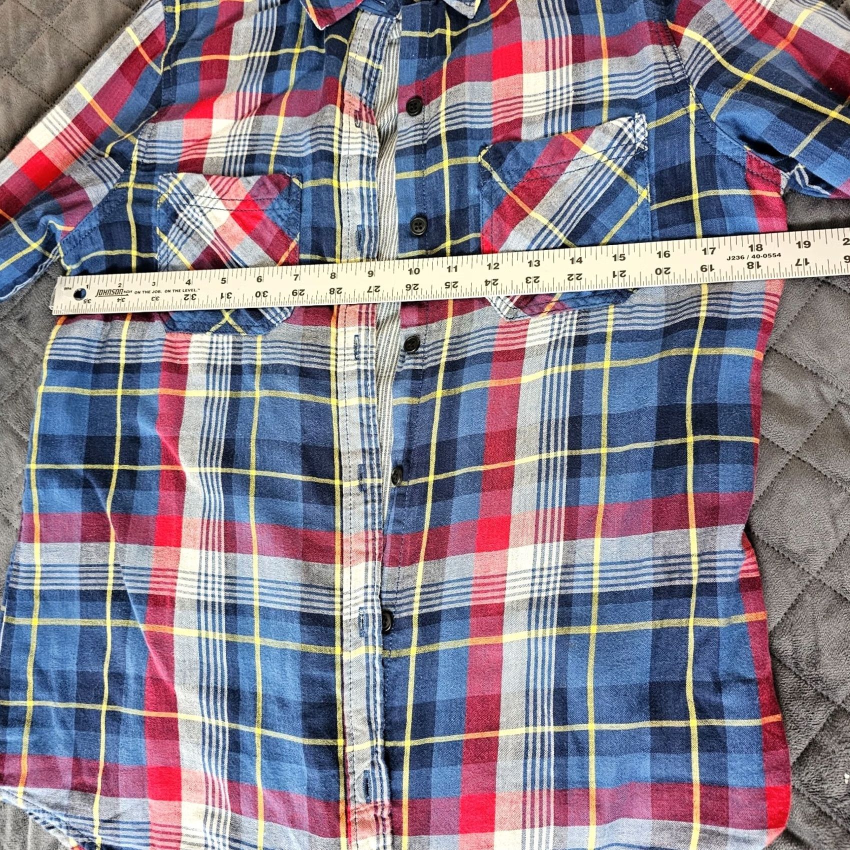 Forever 21 Forever 21 Men's Blue Plaid Western Button-Down Shirt Size M Casual Pockets Long Sleeve Cotton Blend Button-Up Closet Western Theme Mens Size US M / EU 48-50 / 2 - 6 Thumbnail