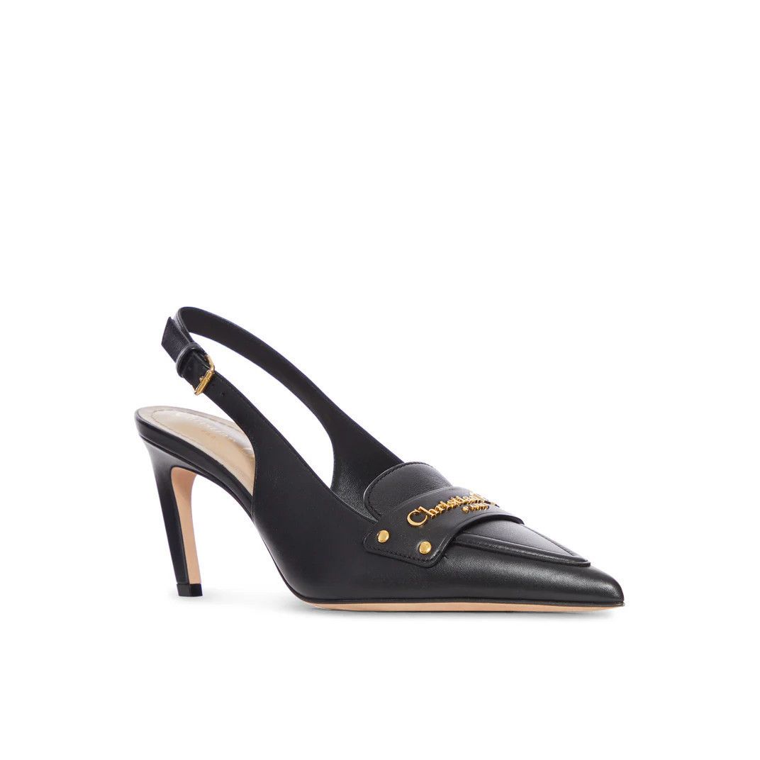 Dior DIOR Boy Black Leather Slingback Pumps New & Authentic (Wome Size US 9 / IT 39 - 2 Thumbnail