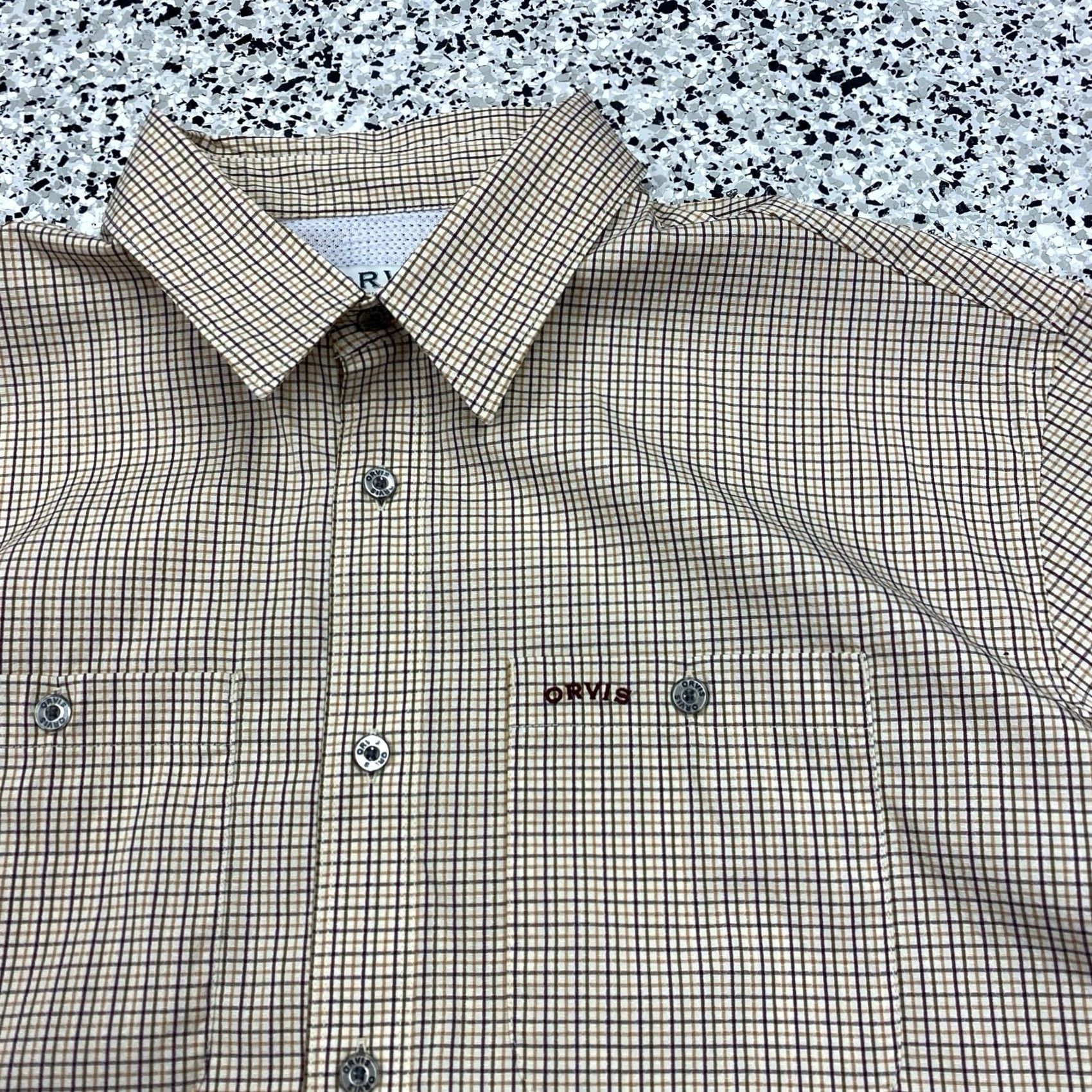 Orvis Orvis Long Sleeve Button Up Shirt Plaid Brown Yellow XL Mens Dress Shirt) Size US XL / EU 56 / 4 - 2 Thumbnail