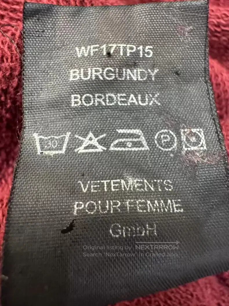 Vetements Vetements Burgundy Hooded Zip-Up Sweatshirt Size US S / EU 44-46 / 1 - 4 Thumbnail