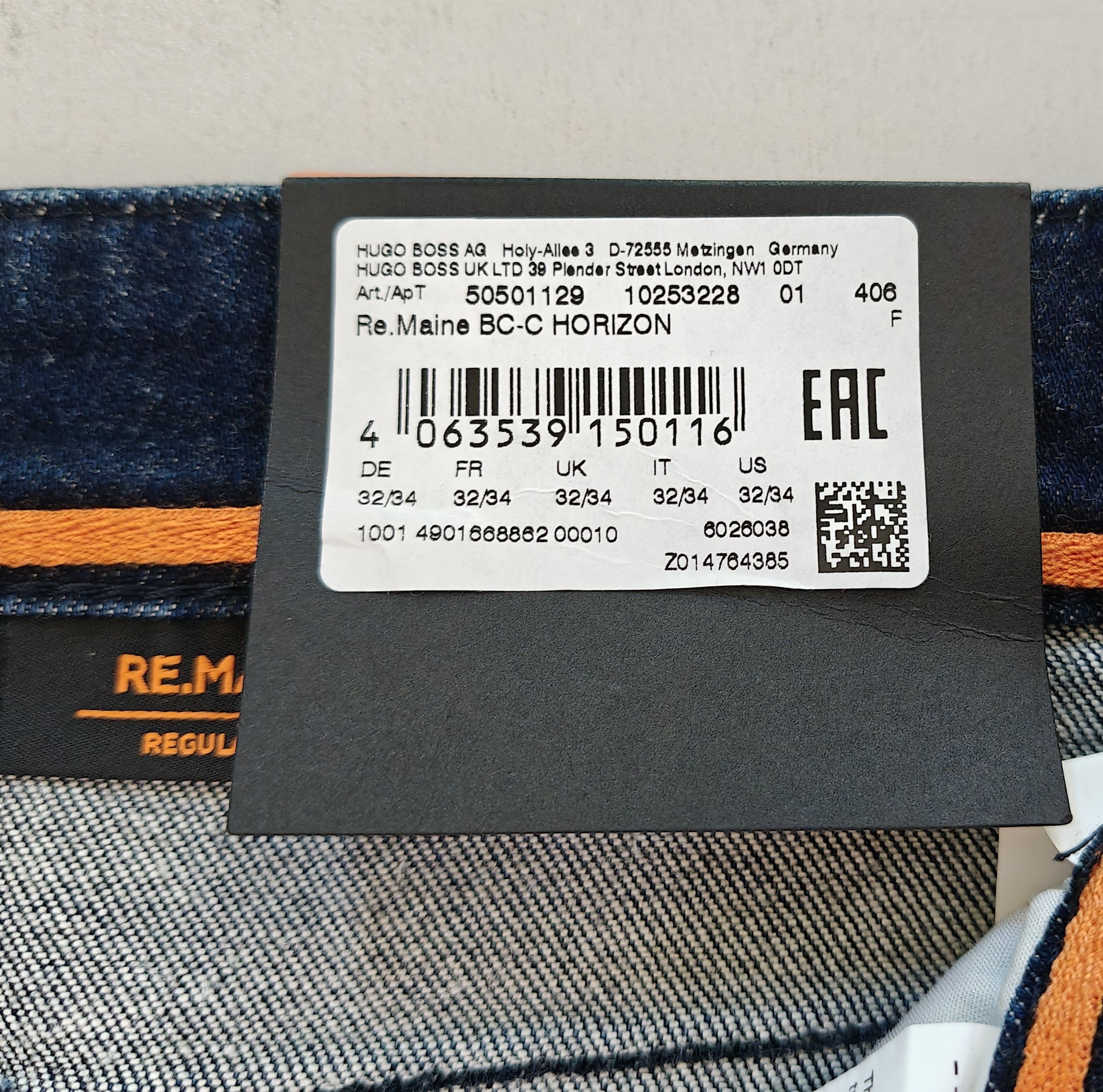 Hugo Boss HUGO BOSS RE.MAINE Regular fit Jeans Free Shipping T/6098 Size US 32 / EU 48 - 5 Thumbnail