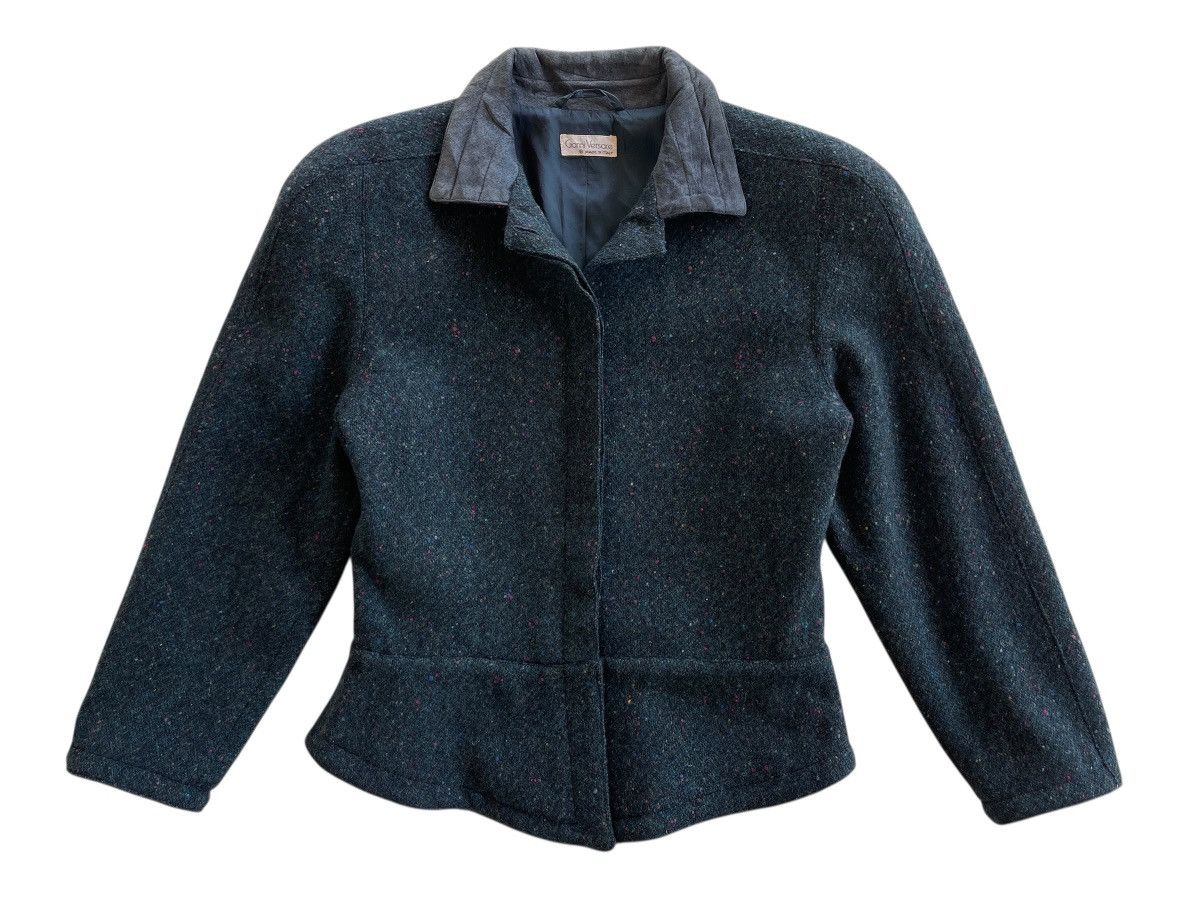 Versace Vintage 70s Gianni Versace Cropped Lana Wool Jacket Size S / US 4 / IT 40 - 2 Thumbnail