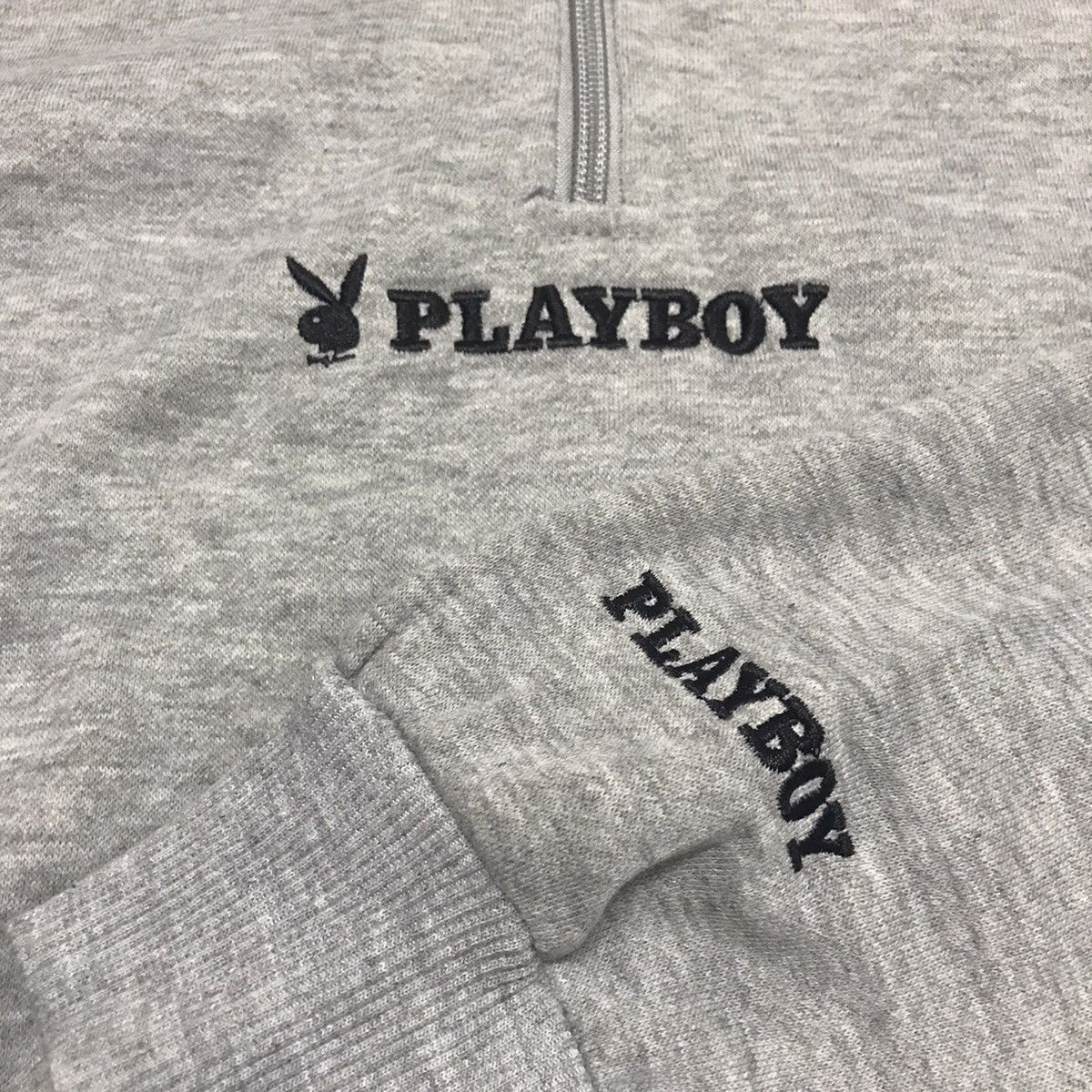 Japanese Brand × Playboy PLAYBOY Half Zipper Sweater Fleece Collar Size US M / EU 48-50 / 2 - 3 Thumbnail