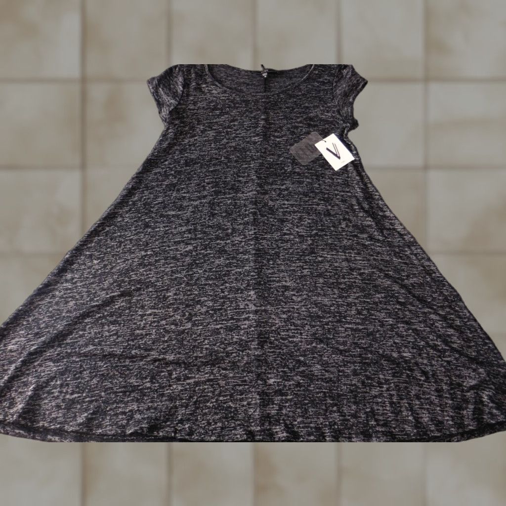 VIBE Vibe Womens Dress A-line Zip Crew Neck Short Sleeve Knee Length Medium Blue Crochet Knit Polyester Vibe Sportswear Regular Size M Dress Shirt? Size M / US 6-8 / IT 42-44 - 1 Thumbnail
