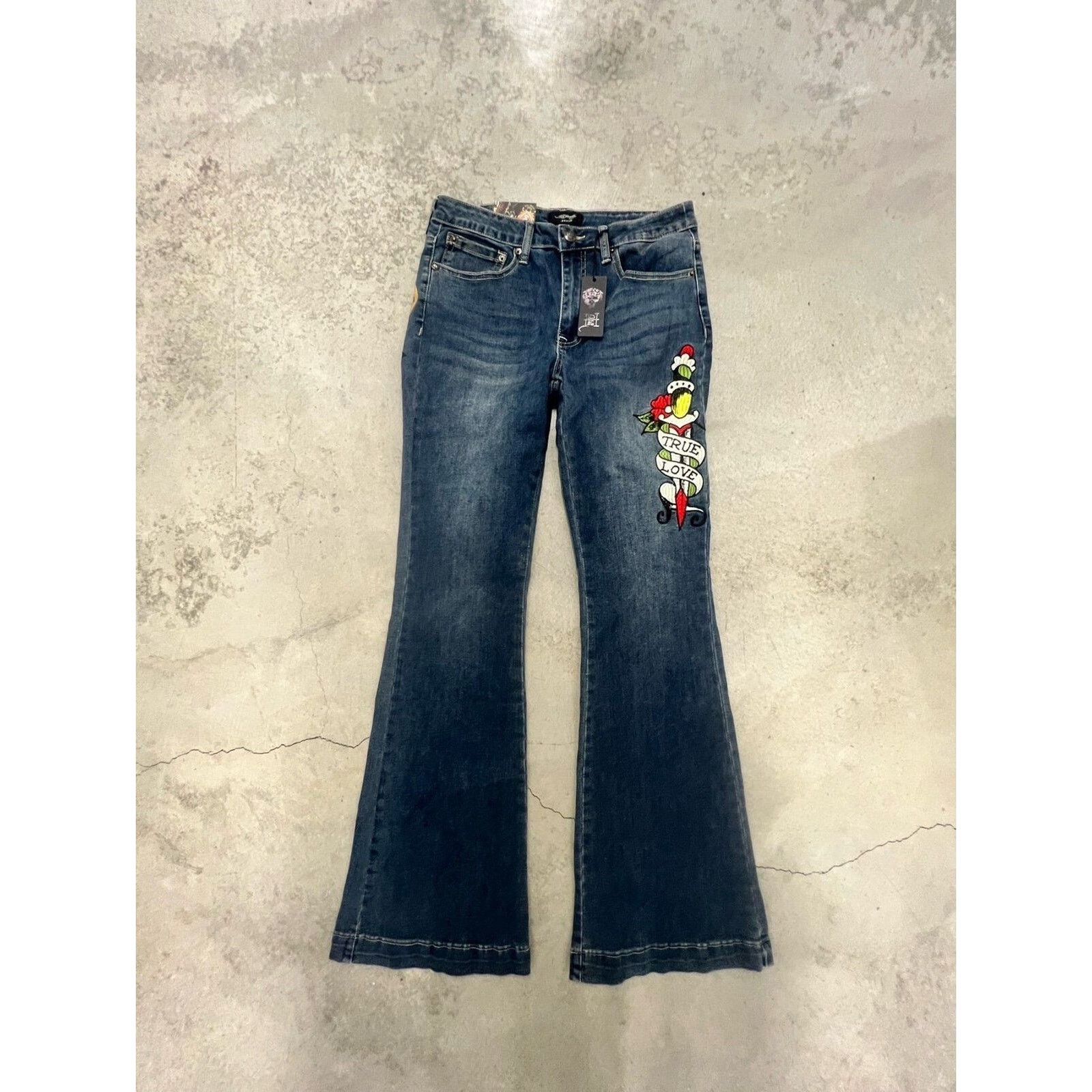 Ed Hardy Ed Hardy NYC EAGLE SLIM FLARE JEAN Size 30" / US 8 / IT 44 - 2 Thumbnail