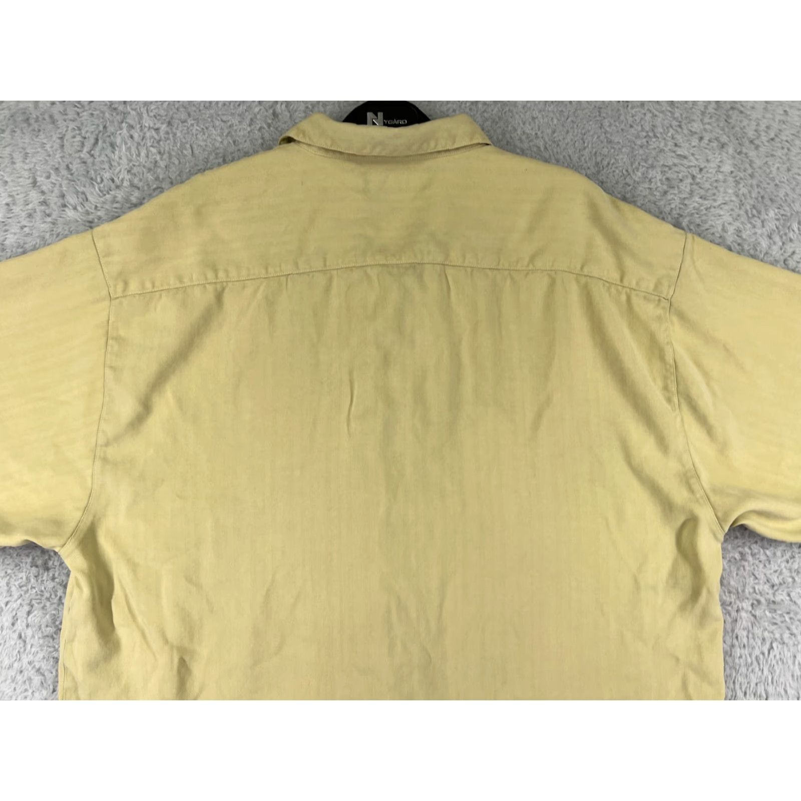 Tommy Bahama Tommy Bahama Shirt Mens XL Yellow Stripe Silk Button-Up Hawaiian Camp Hawaii Aloha Resort Beach Vacation Shirt Mens Size US XL / EU 56 / 4 - 5 Thumbnail