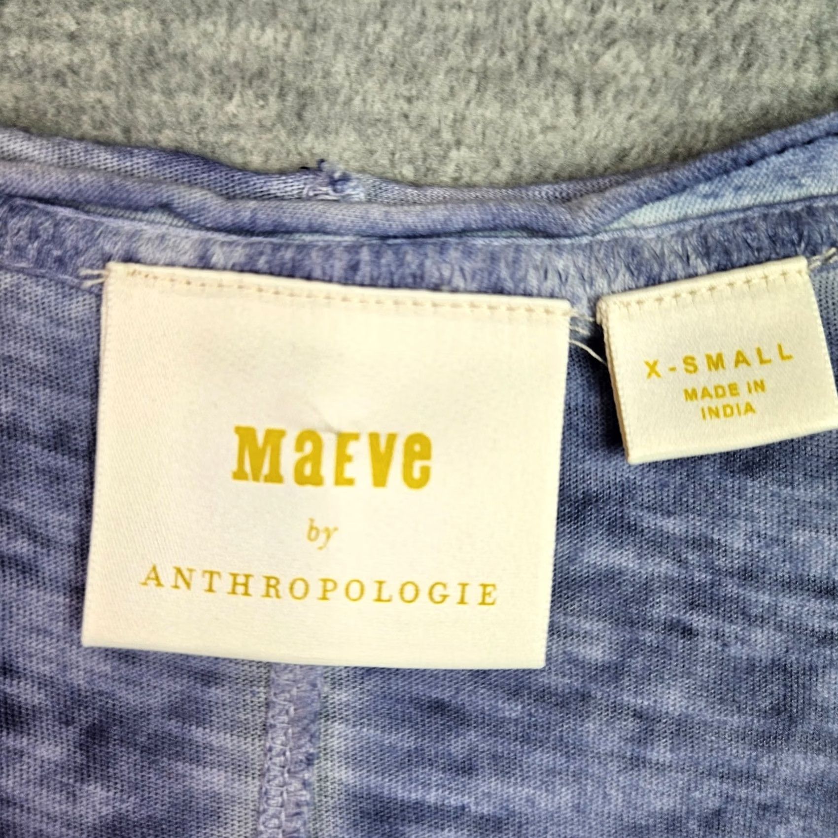 Vintage Maeve Women Top XS Purple V Neck Short Sleeve Casual Shirt T-Shirt Cotton Blend Rayon Regular Basic All Seasons"} Size XS / US 0-2 / IT 36-38 - 3 Thumbnail