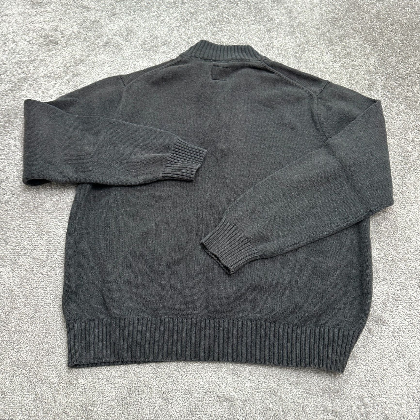 Vintage St. John's Bay Sweater Adult XL Gray 1/4 Zip Mock Neck Cotton Knit Pullover Cable-Knit Mens Size US XL / EU 56 / 4 - 2 Thumbnail