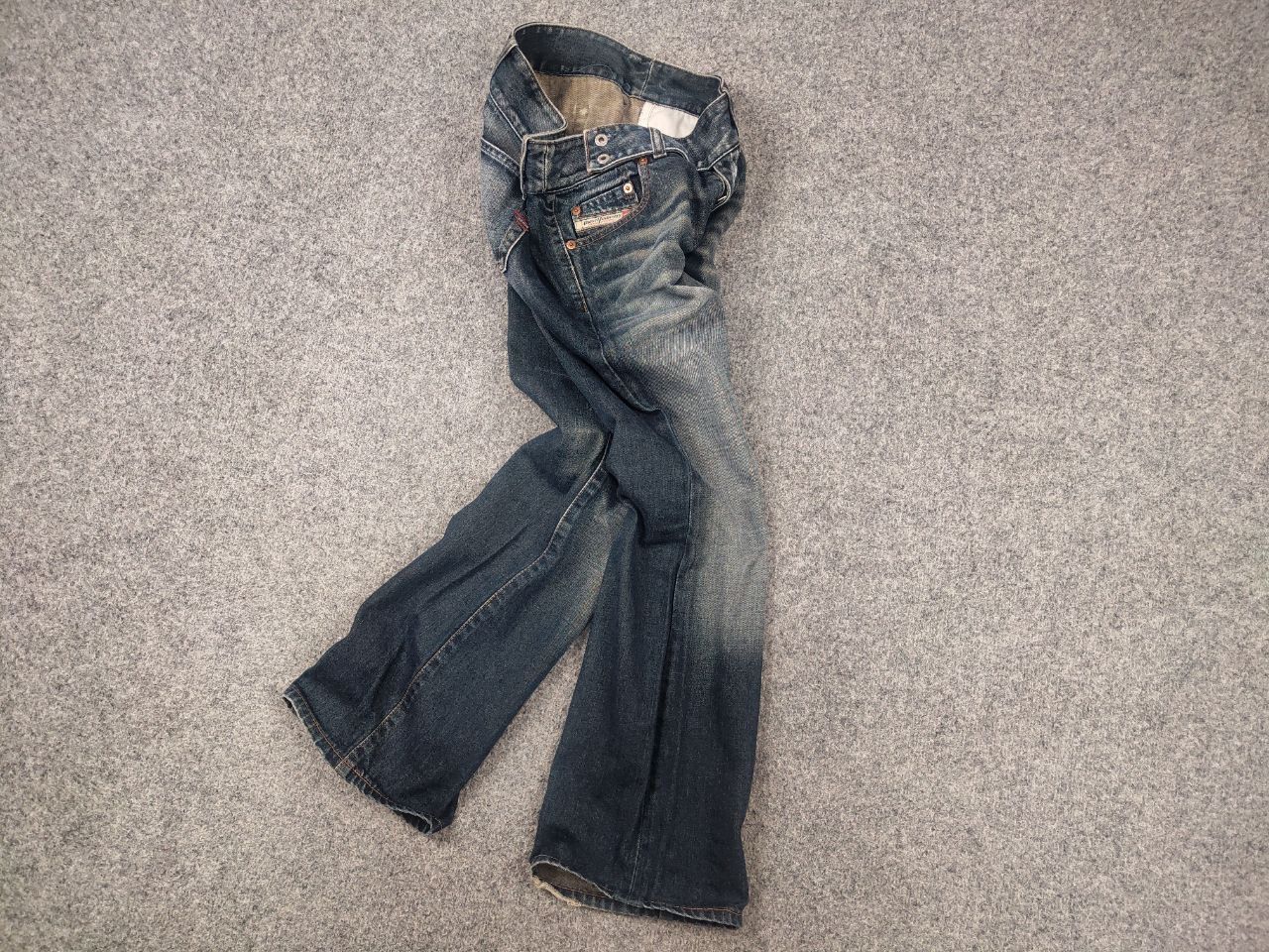 Diesel Vintage Diesel Belted low Rise jeans Flared bootcut Y2K Size 29" - 3 Thumbnail