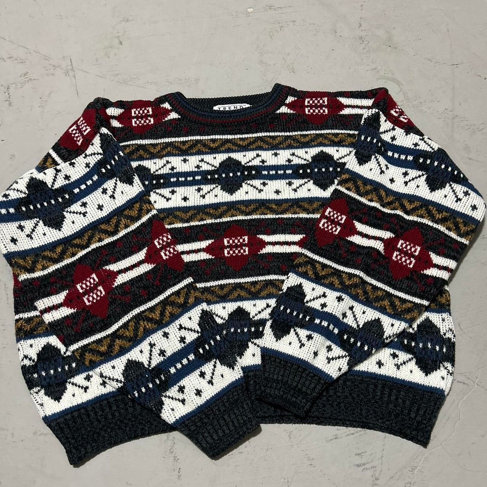 Other Vintage Trend Green and White Basics Grandpa Fair Isle Sweat Size US XL / EU 56 / 4 - 4 Thumbnail