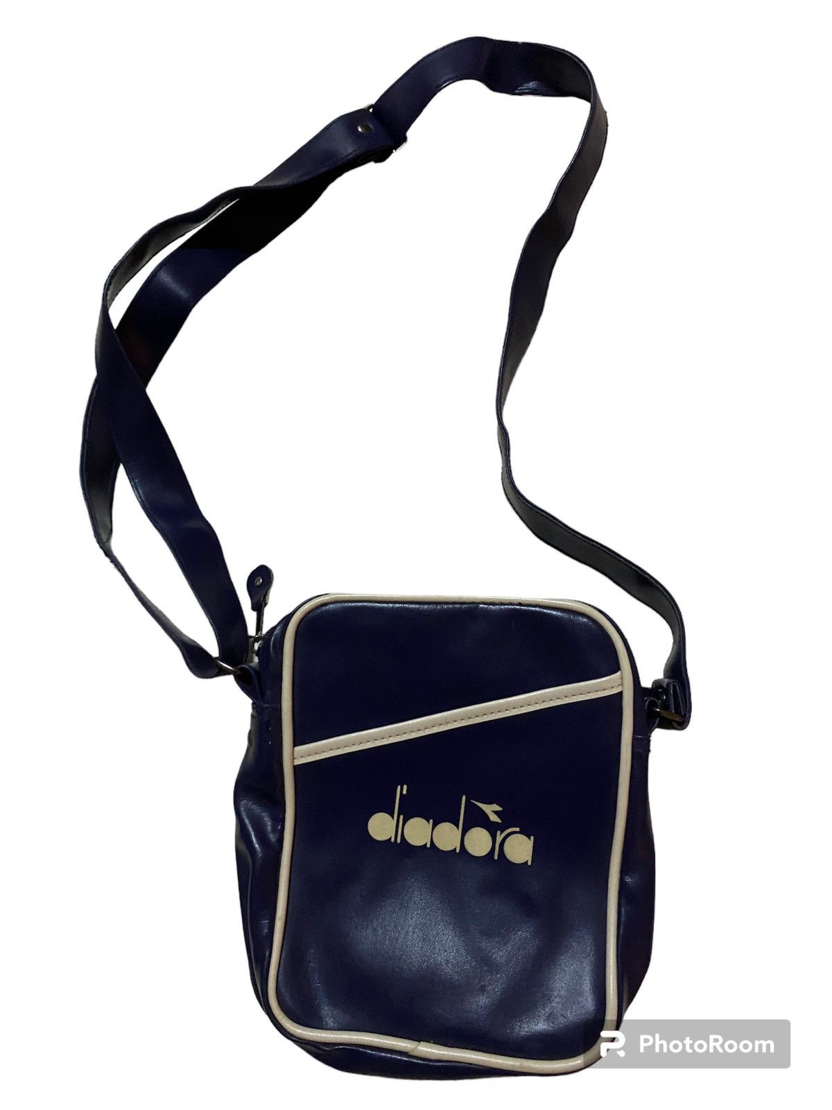 image of Diadora Sling Bag Faux Leather in Blue, Men's